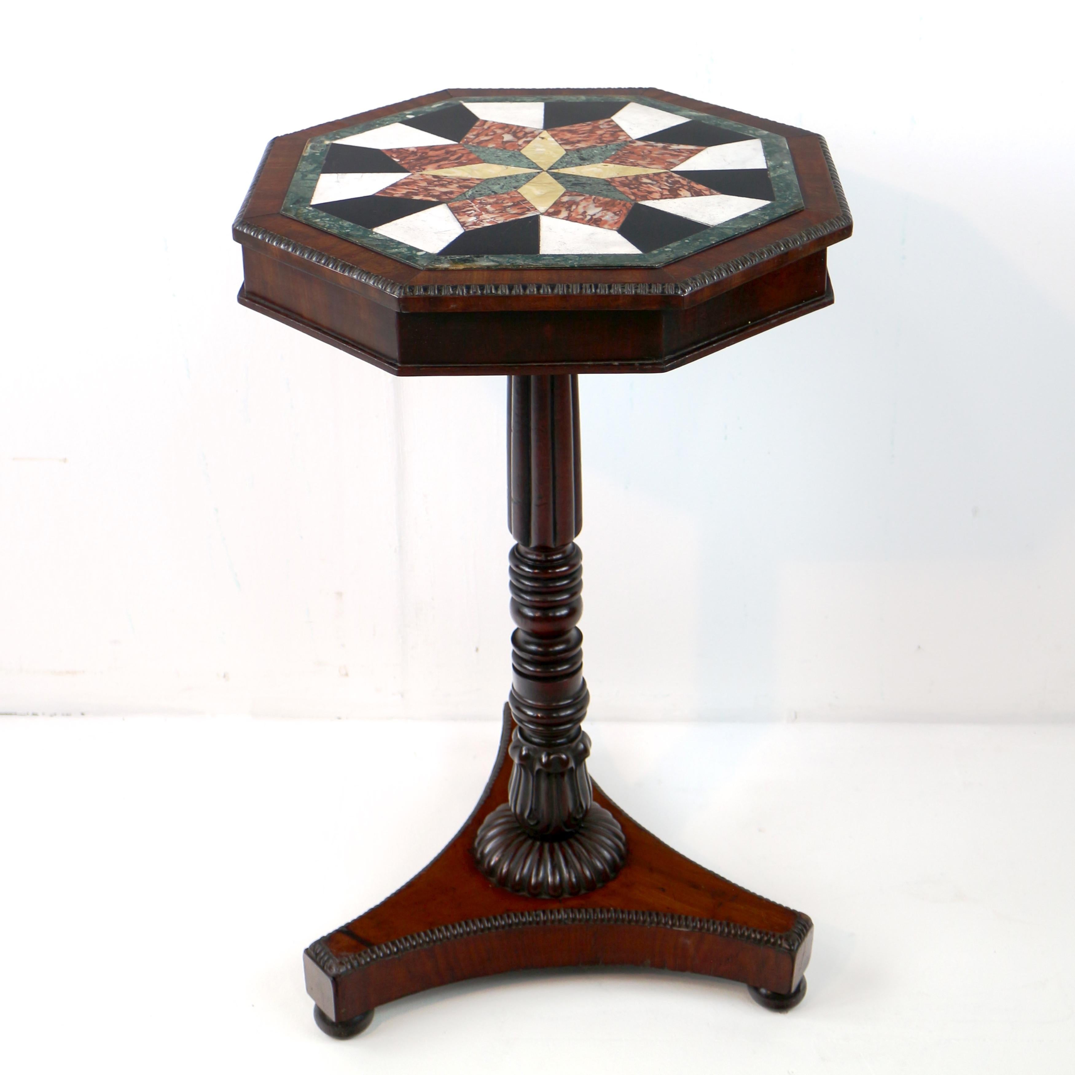 Antique English Regency Marble Specimen & Mahogany Table For Sale 10