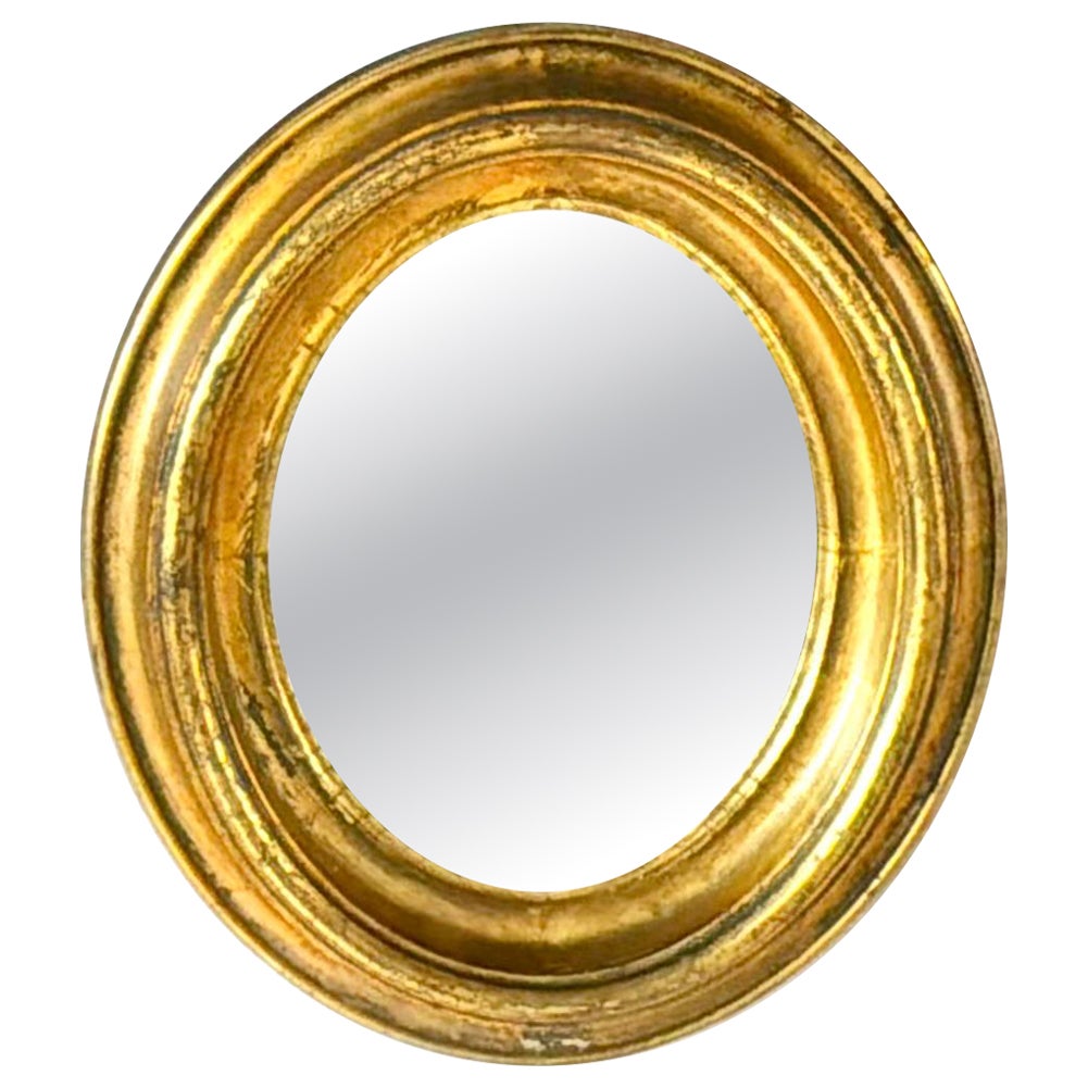 Antique English Regency Oval Giltwood Wall Mirror