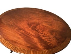 Antique English Regency Oval Mahogany and Satinwood Breakfast Table
