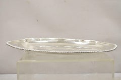 Antique English Regency Oval Silver Plated Meat Cutlery Serving Platter Tray