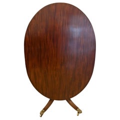 Antique English Regency Oval Tilt Top Figured Mahogany Dining Table 6 Seater