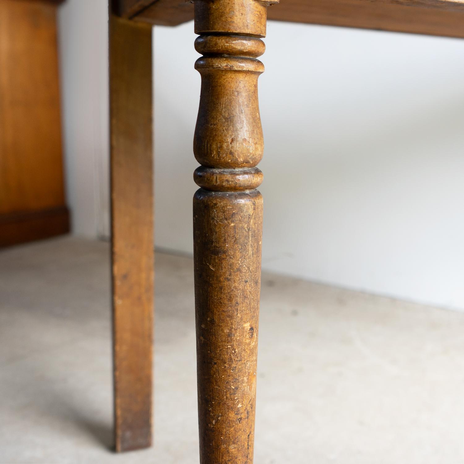 Antique English Regency Painted Pine Side Table, Original Paint, Early 19th C. 2