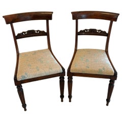 Antique English Regency Pair Rosewood Side Chairs