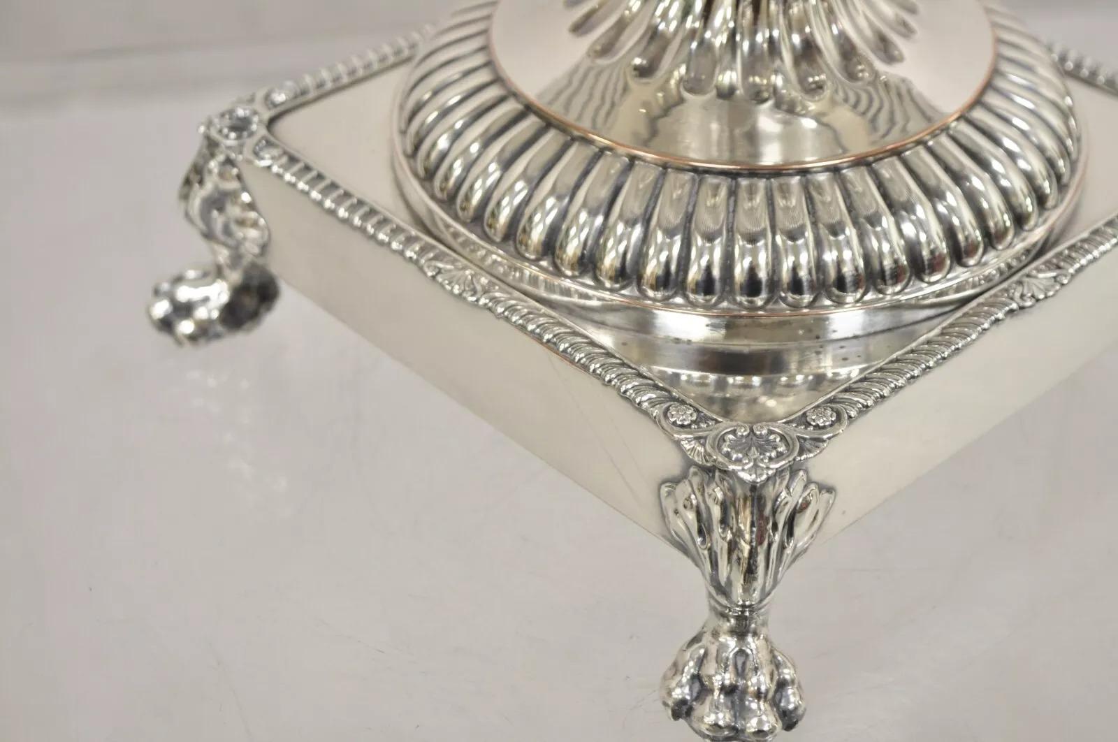 Antique English Regency Paw Foot Silver Plated Tea Urn Drinks Dispenser Samovar For Sale 6