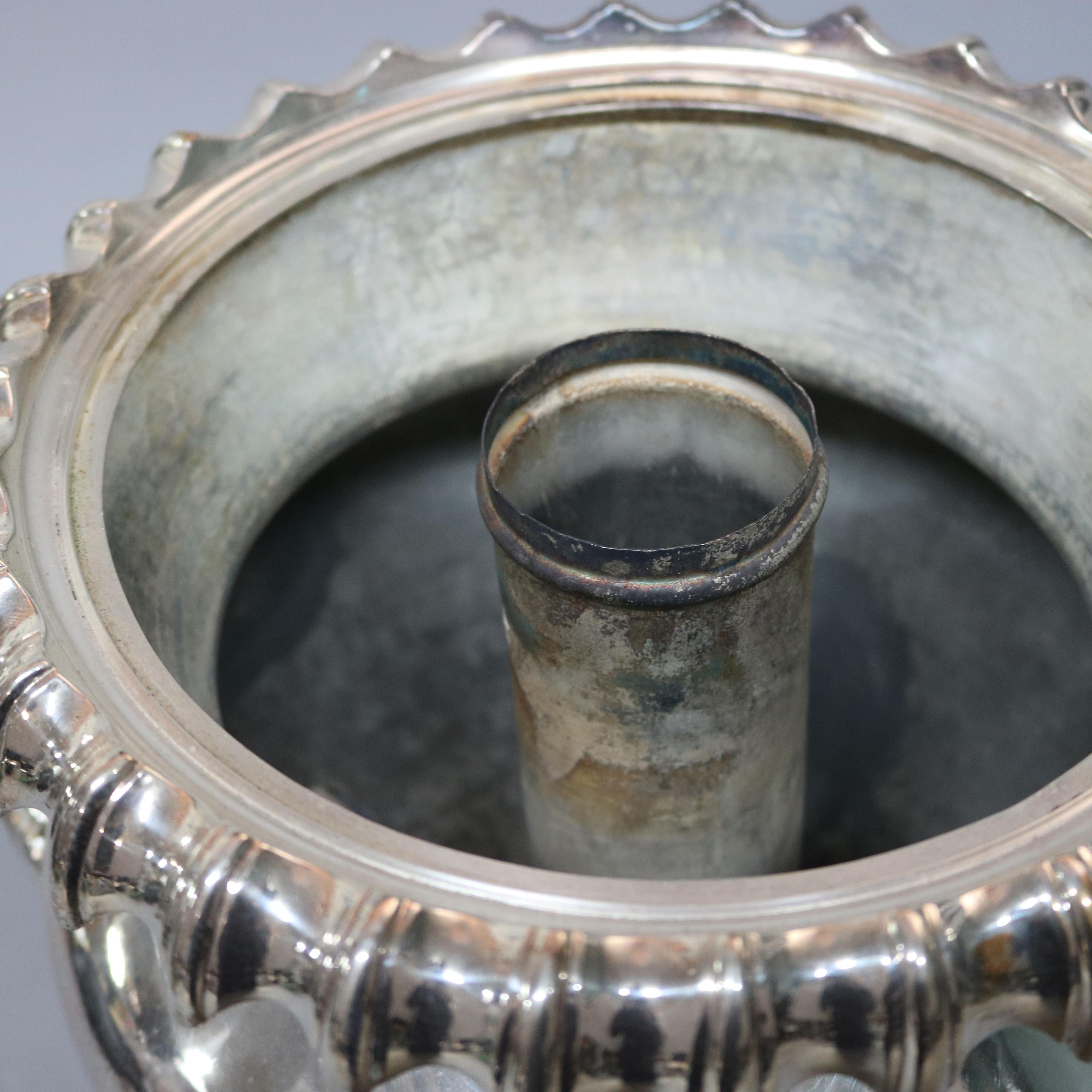 Antique English Regency Pedestal Silver Plate Samovar, Tea Urn, circa 1890 4