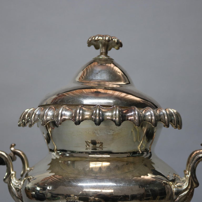 Antique English Regency Pedestal Silver Plate Samovar, Tea Urn, circa 1890 at 1stDibs