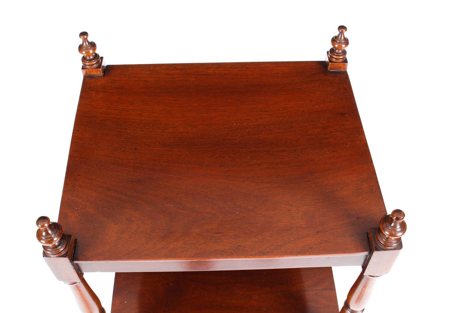 Early 19th Century Antique English Regency Period Flame Mahogany What-Not 19th Century