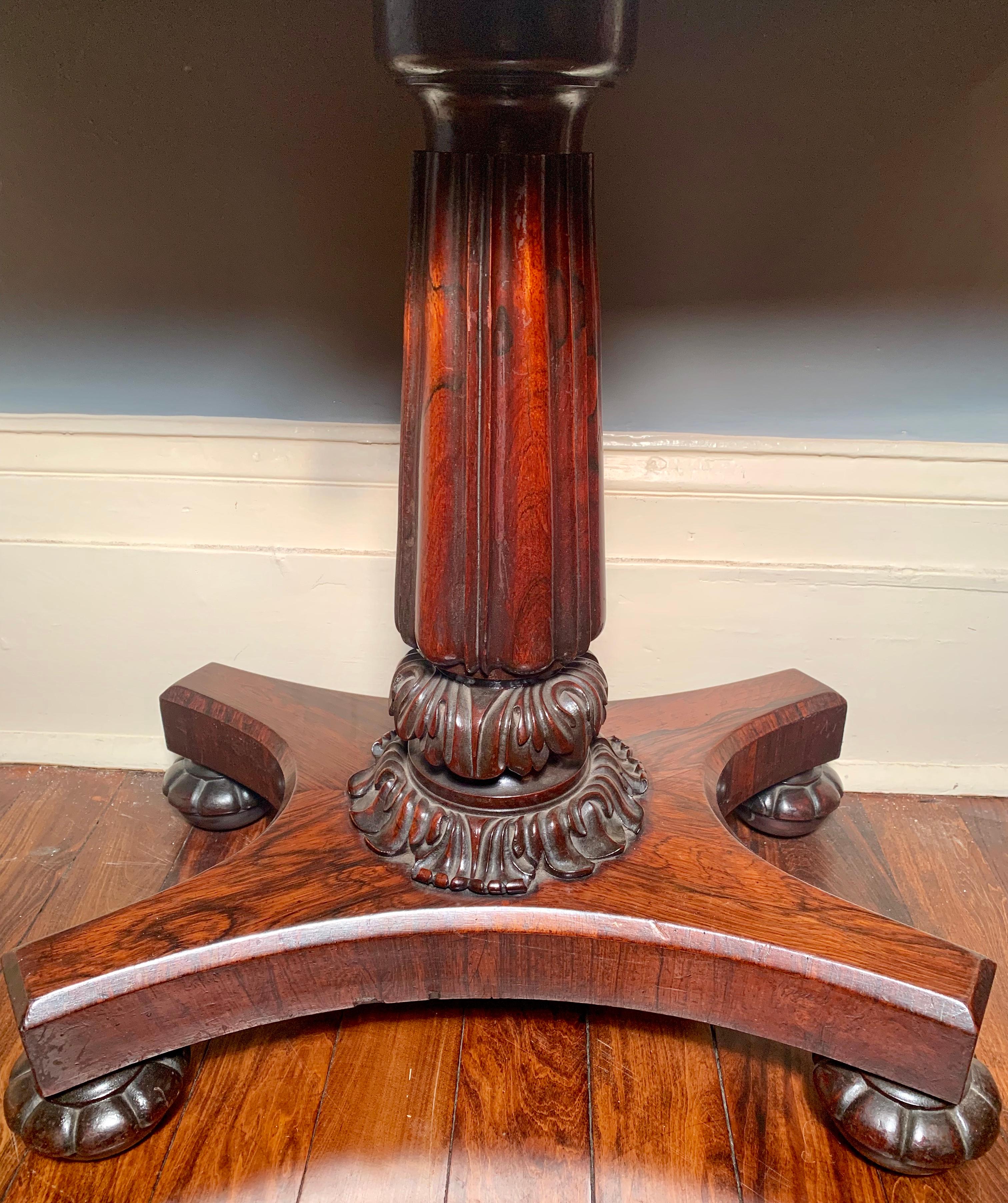 19th Century Antique English Regency Period Rosewood Console Table, circa 1810-1830 For Sale