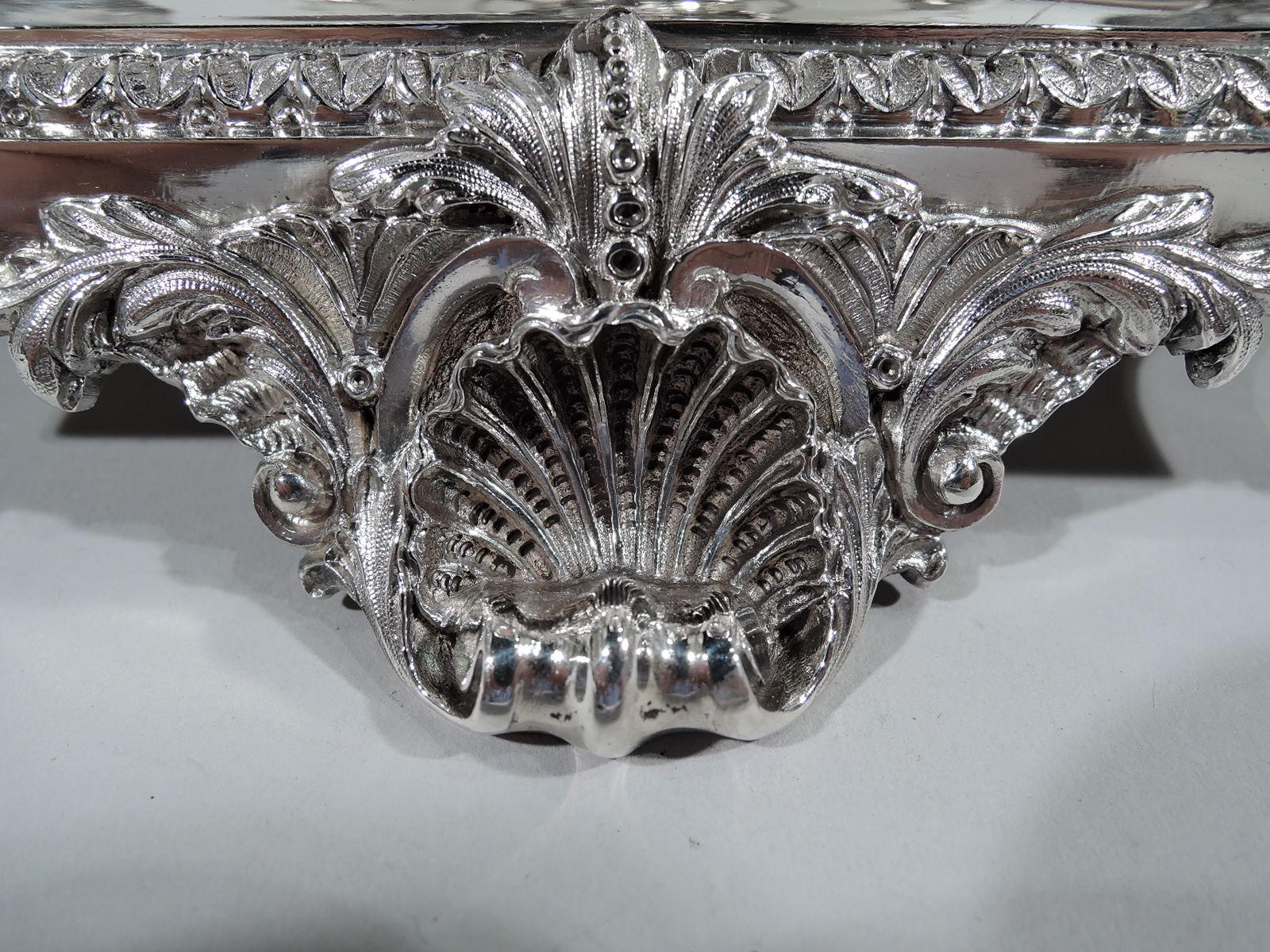 Antique English Regency Revival Sterling Silver 3-Basket Centrepiece 4