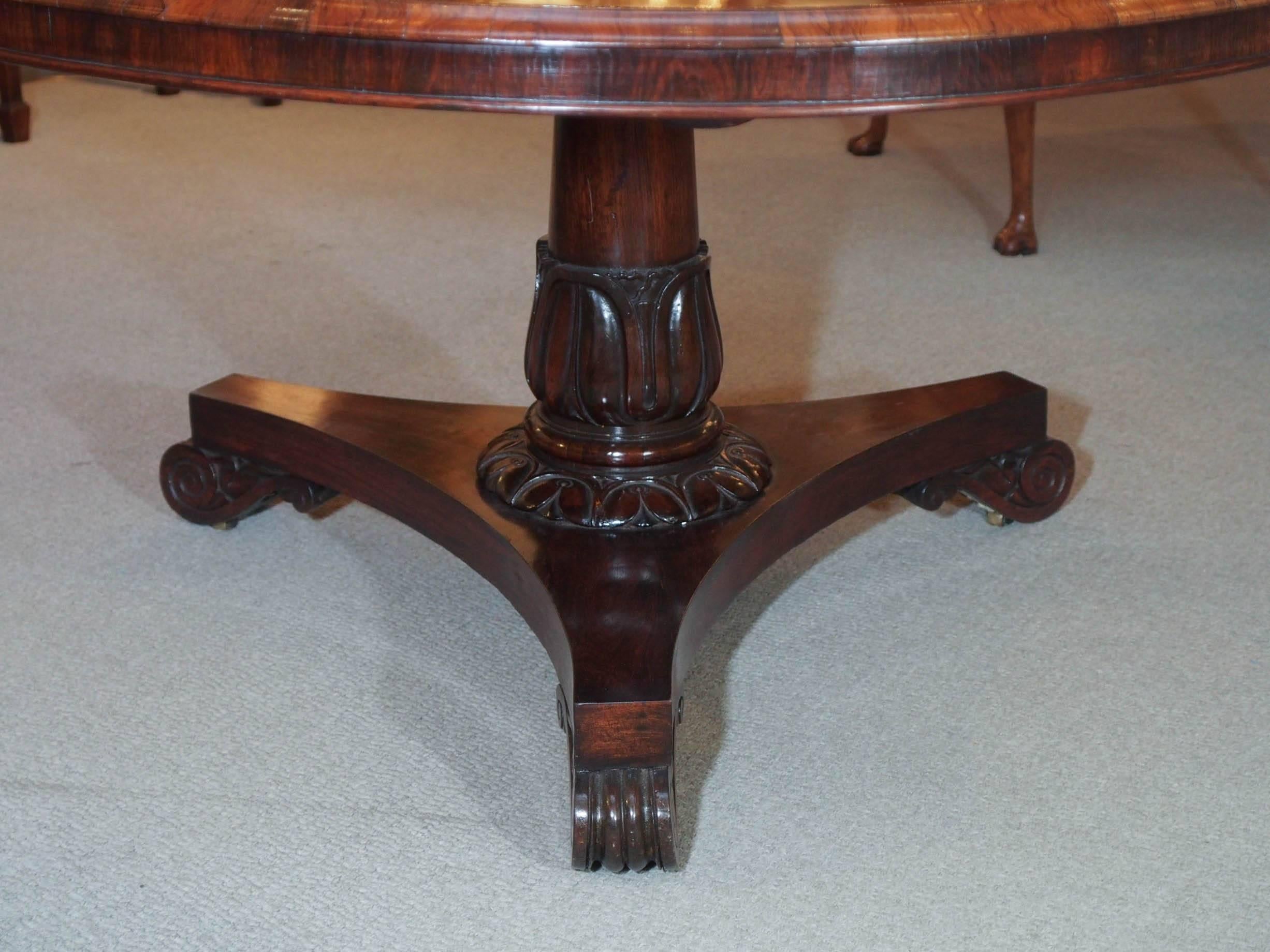 19th Century Antique English Regency Rosewood Centre Table