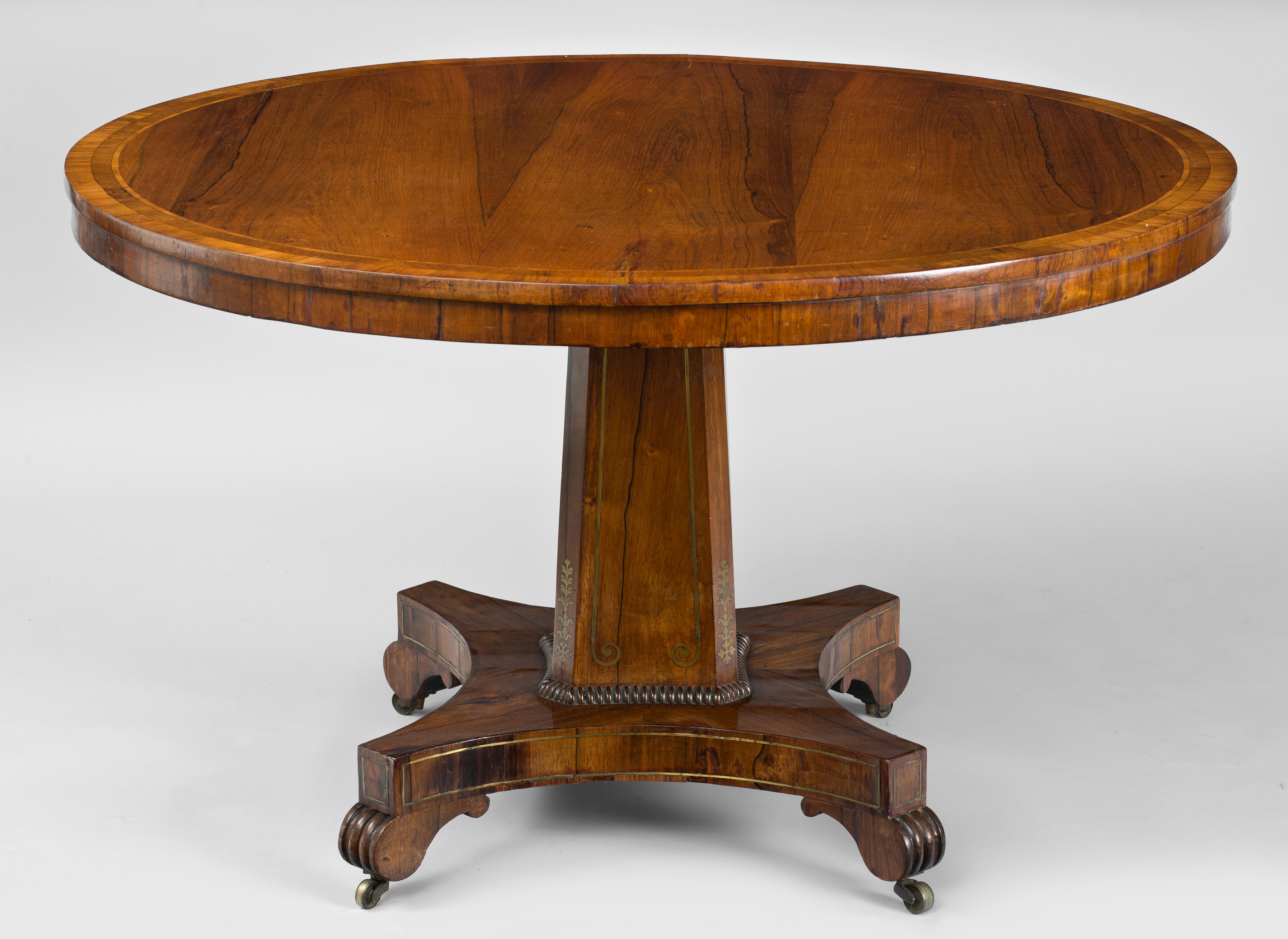Antique English Regency Rosewood Centre Table For Sale