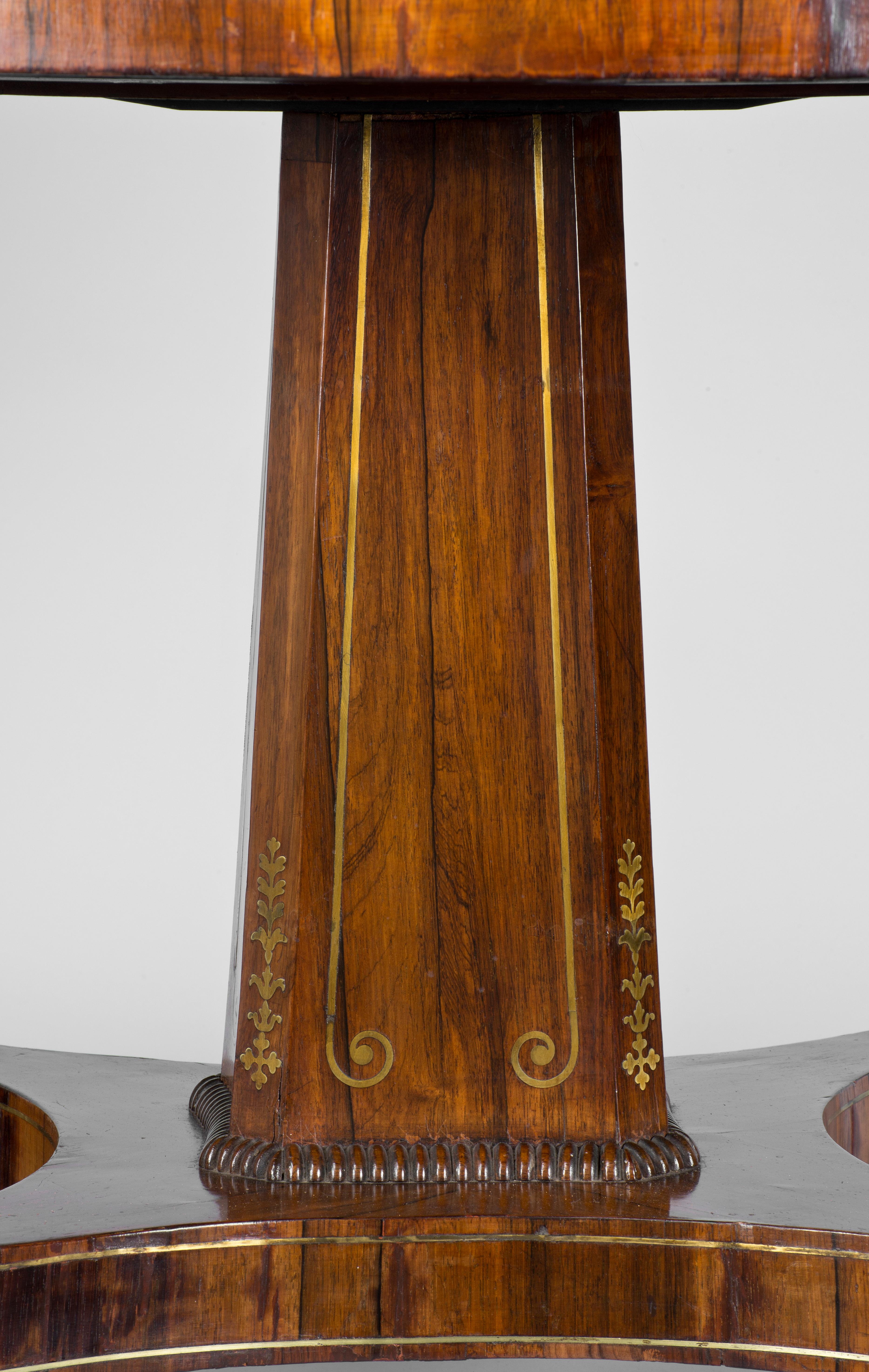 19th Century Antique English Regency Rosewood Centre Table For Sale