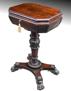 Ancienne boîte à thé ou lampe d'appoint en bois de rose de style Régence anglaise, 19ème siècle