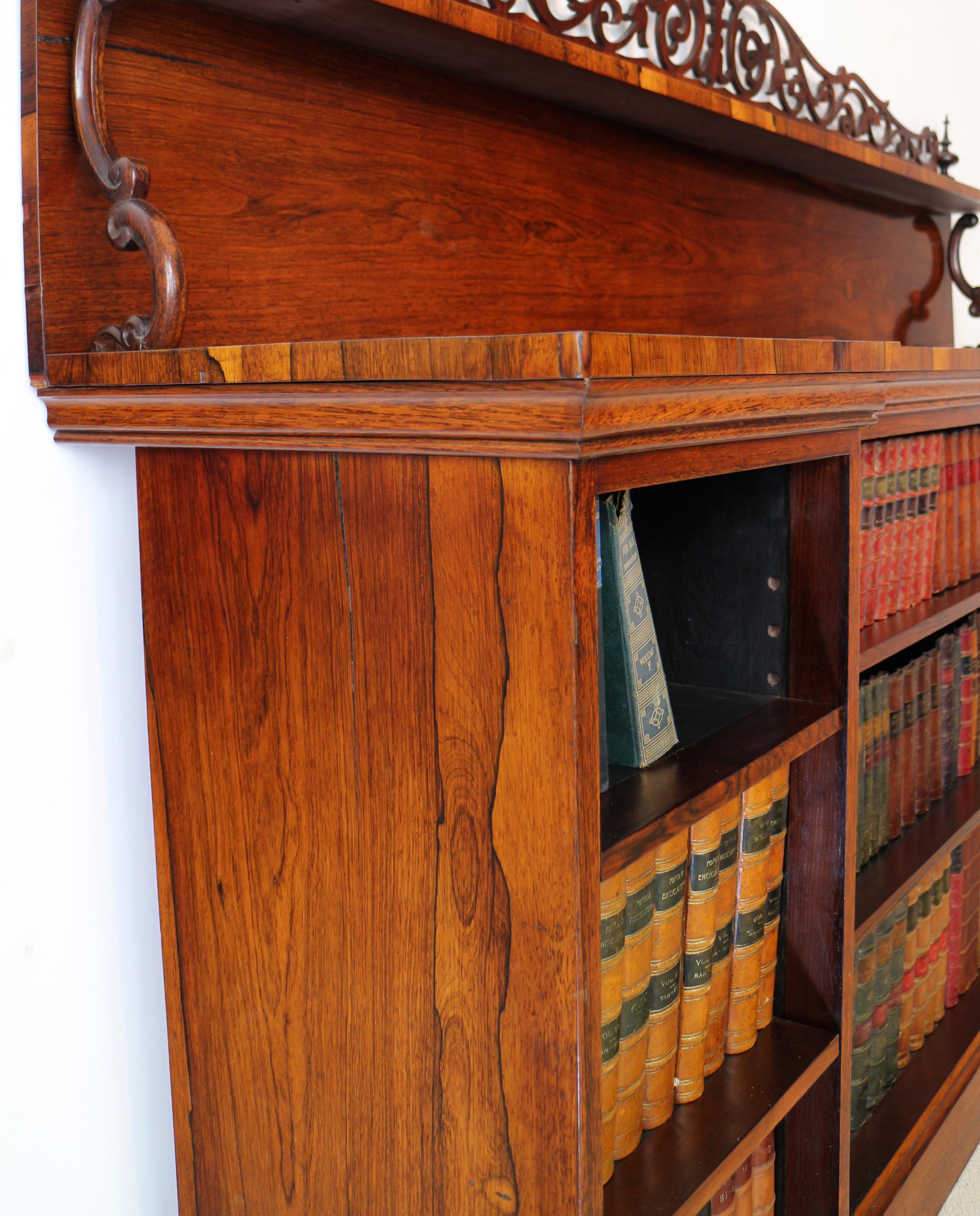 Antikes antikes englisches Regency-Bücherregal aus indischem Rosenholz mit umgedrehter Front im Angebot 12