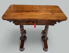 Antique English Regency Rosewood Lady's Writing Desk Occasional Side Table 19Ct