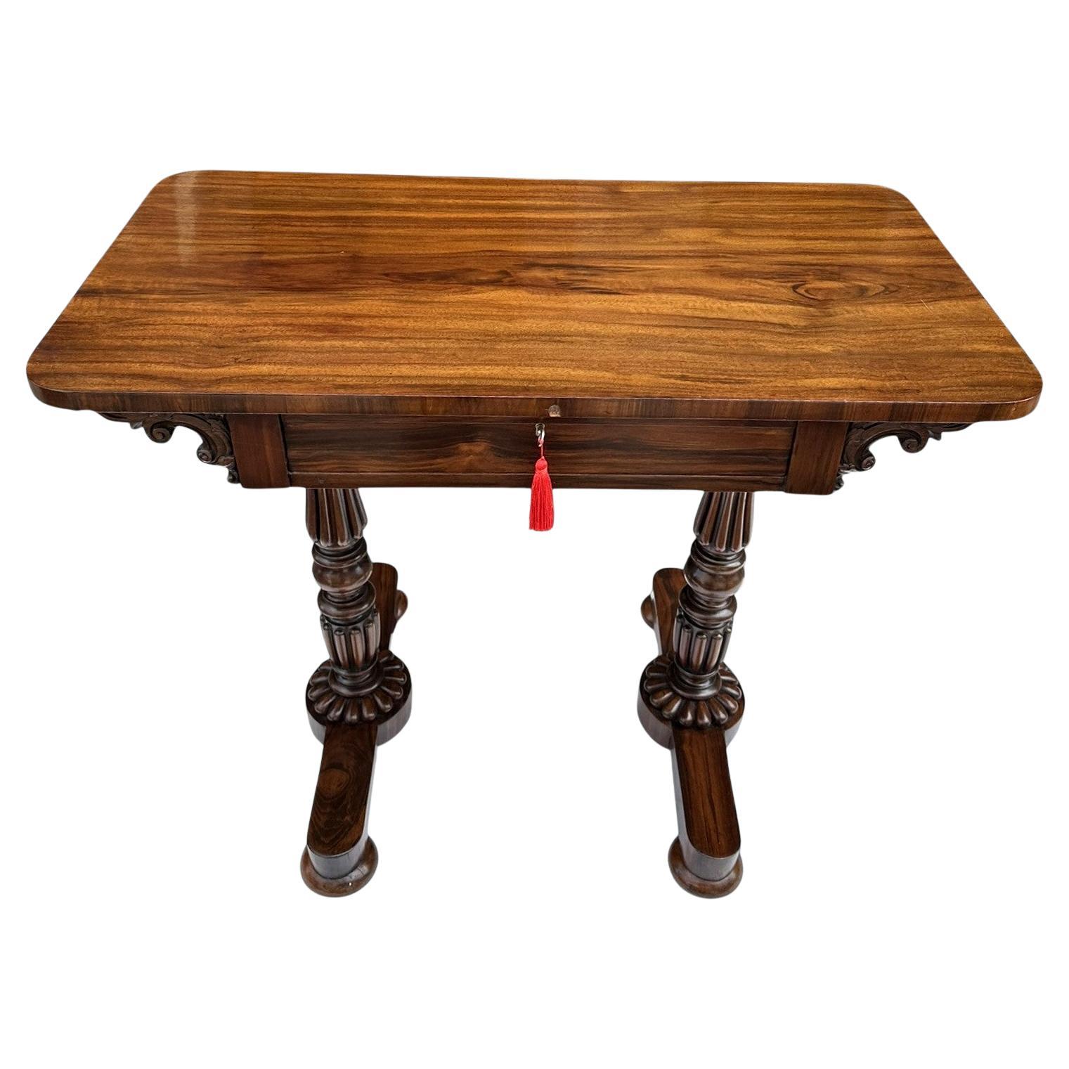 Antique English Regency Rosewood Lady's Writing Desk Occasional Side Table 19Ct