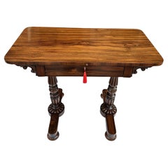Antique English Regency Rosewood Lady's Writing Desk Occasional Side Table 19Ct