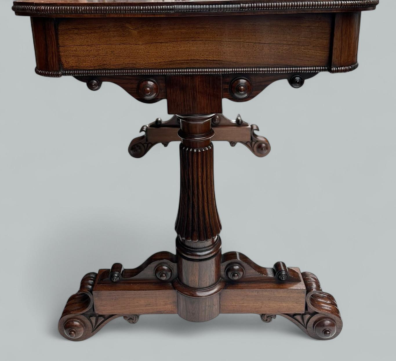 Antique English Regency Rosewood Library Table Writing Desk Gillows Lancaster In Good Condition For Sale In Dublin, Ireland