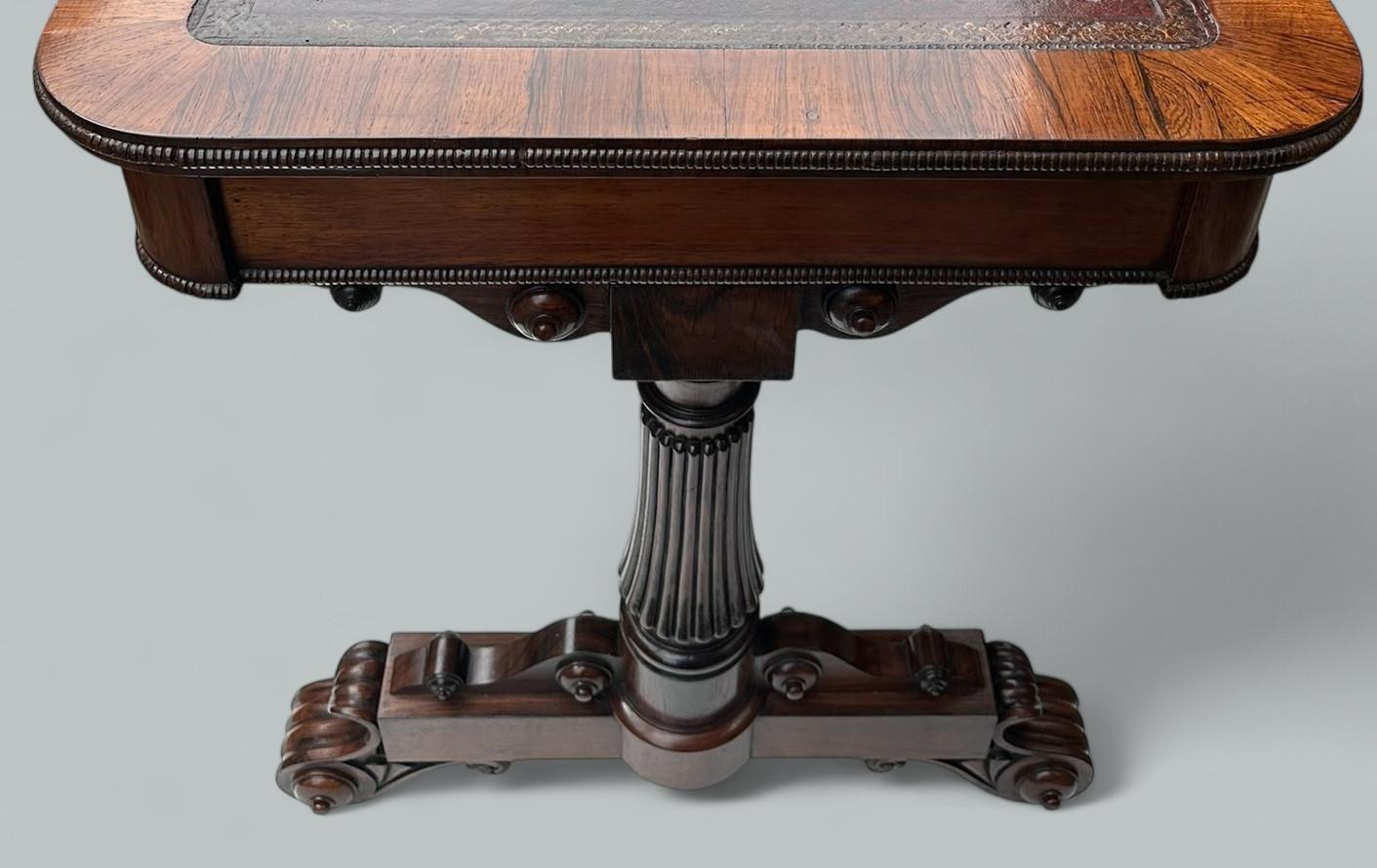 Mahogany Antique English Regency Rosewood Library Table Writing Desk Gillows Lancaster For Sale