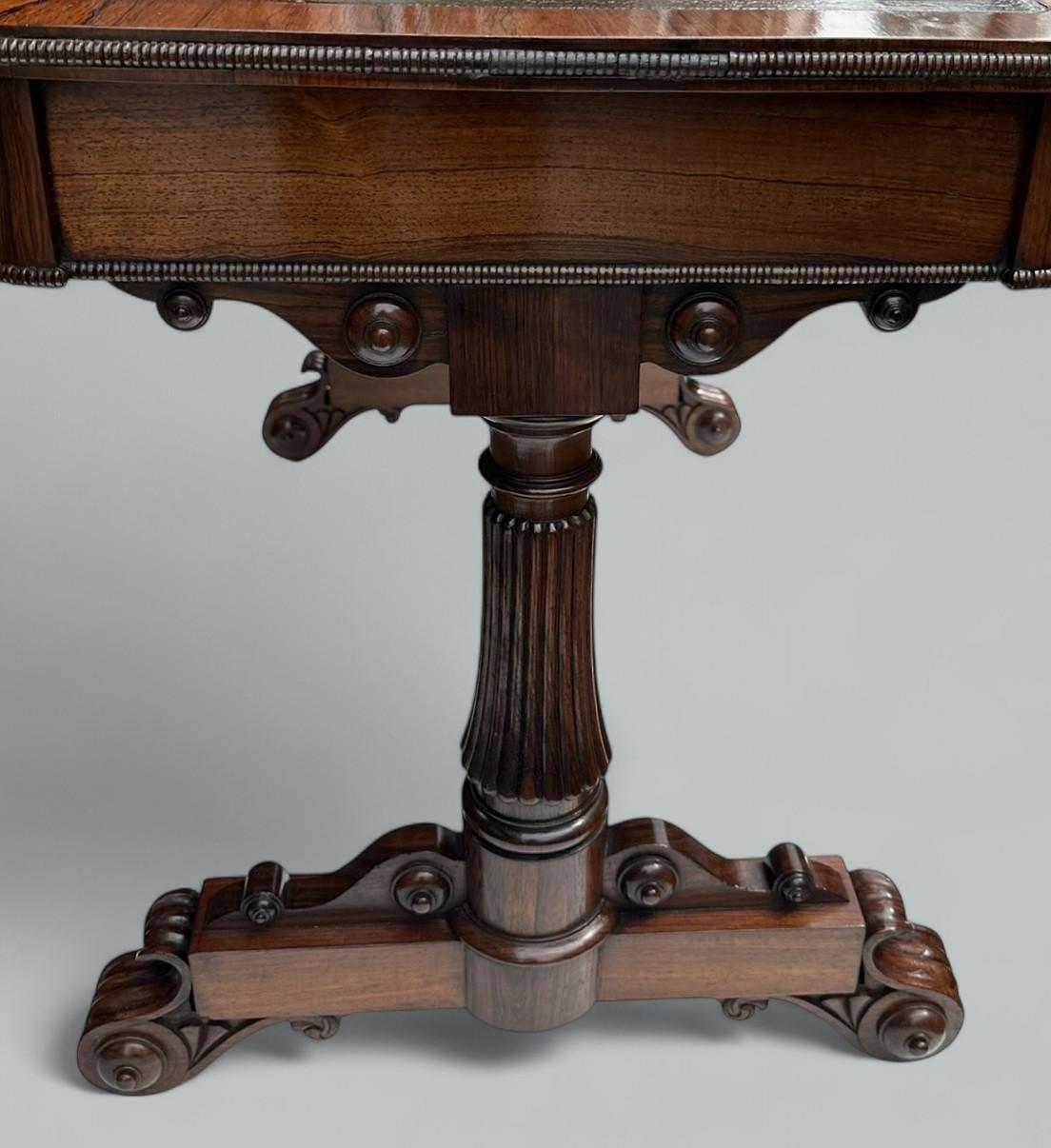 Antique English Regency Rosewood Library Table Writing Desk Gillows Lancaster For Sale 1