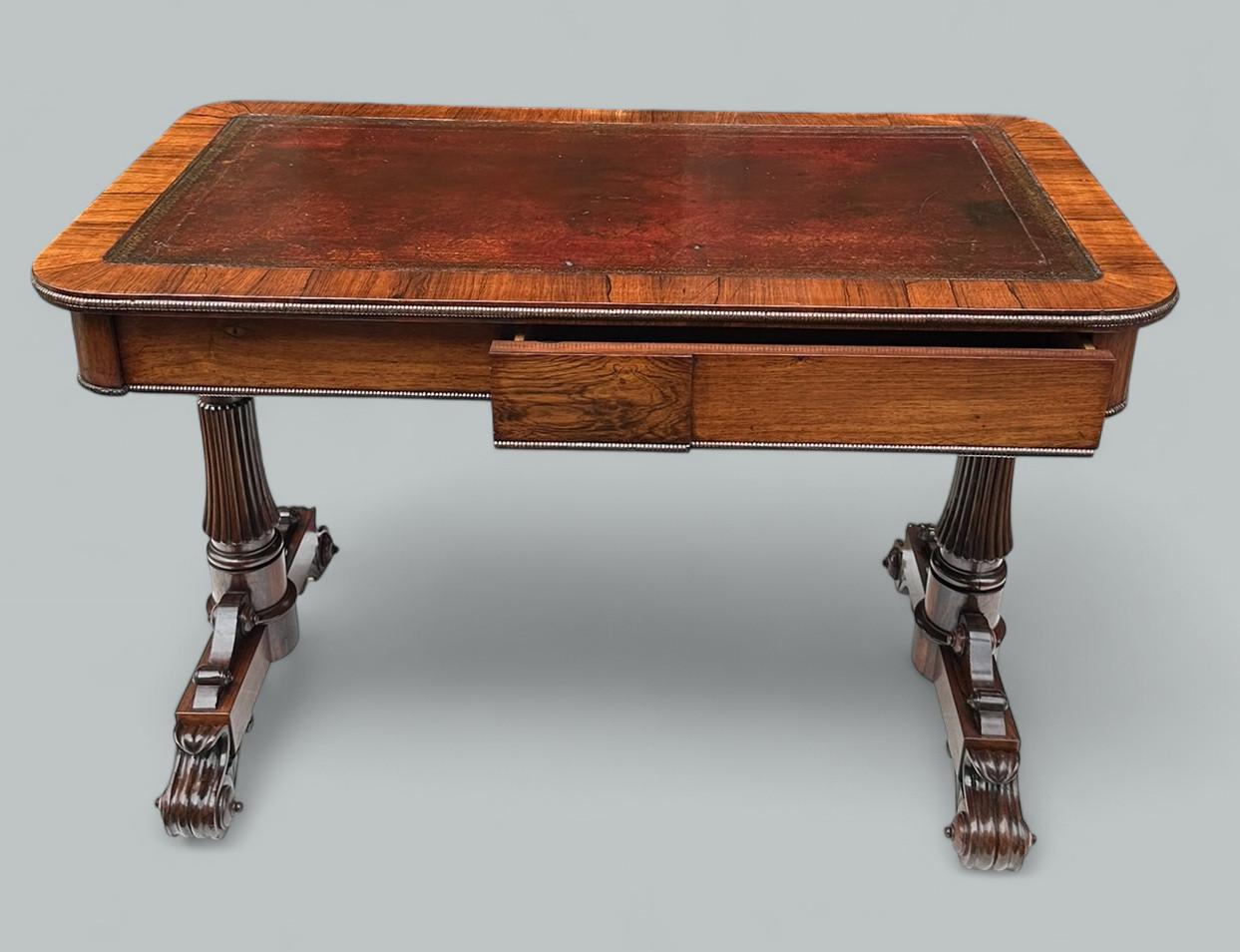 Antique English Regency Rosewood Library Table Writing Desk Gillows Lancaster For Sale 2