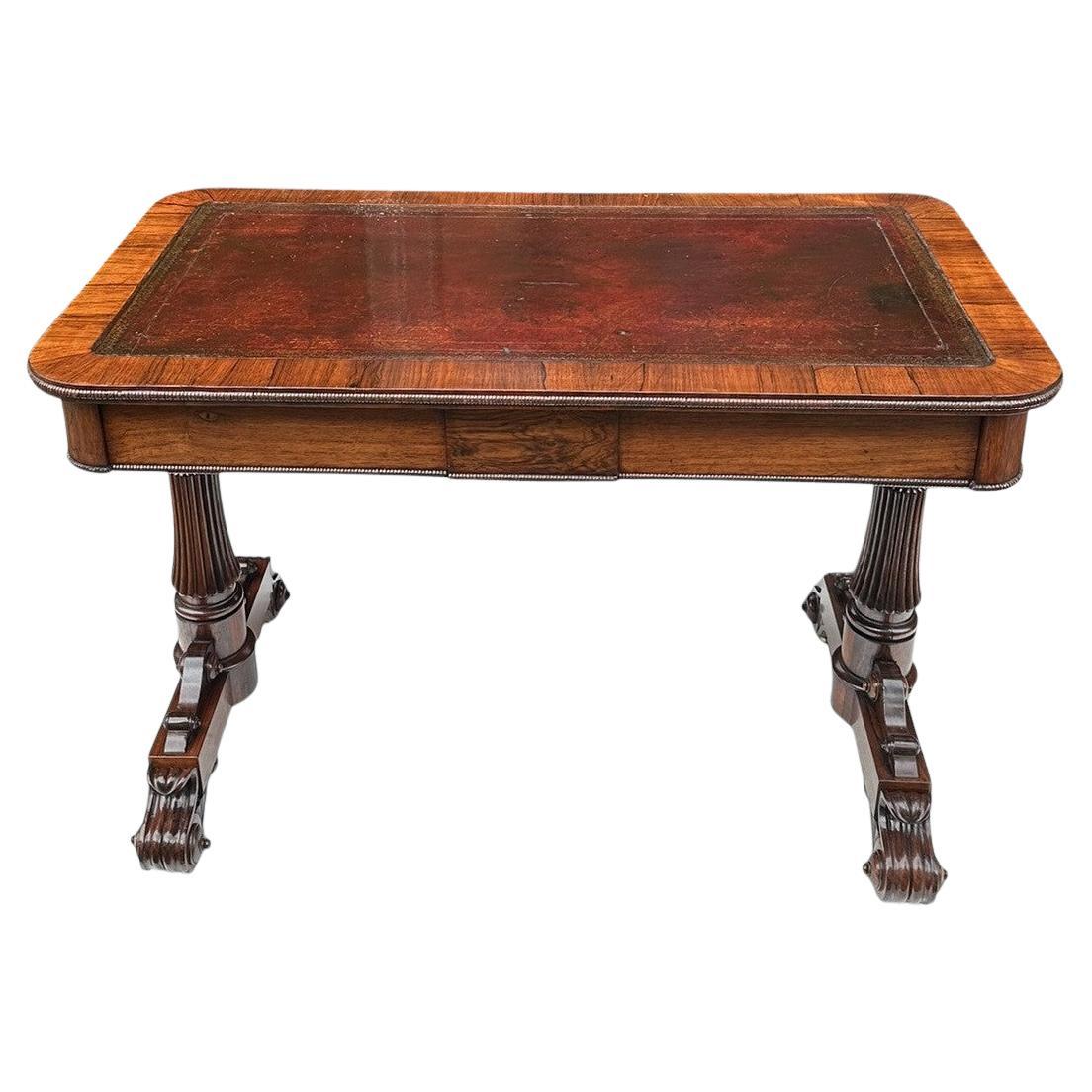 Antique English Regency Rosewood Library Table Writing Desk Gillows Lancaster For Sale
