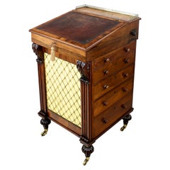 Antique English Regency Rosewood Slide Top Davenport Desk