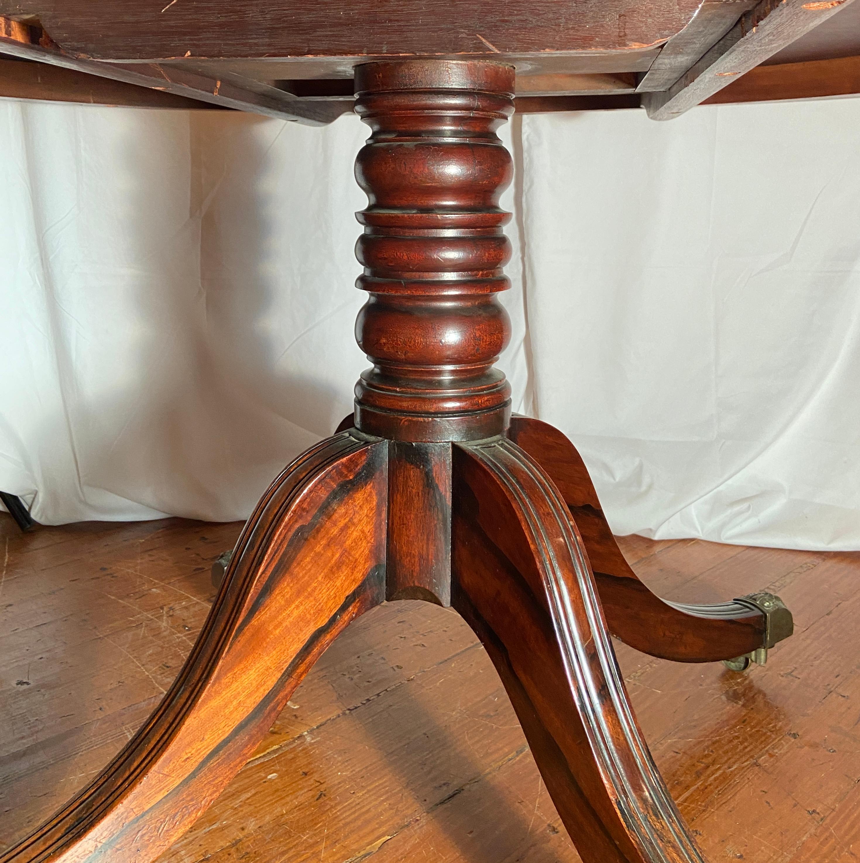 19th Century Antique English Regency Rosewood Tilt-Top Center Table, Circa 1840-1860 For Sale