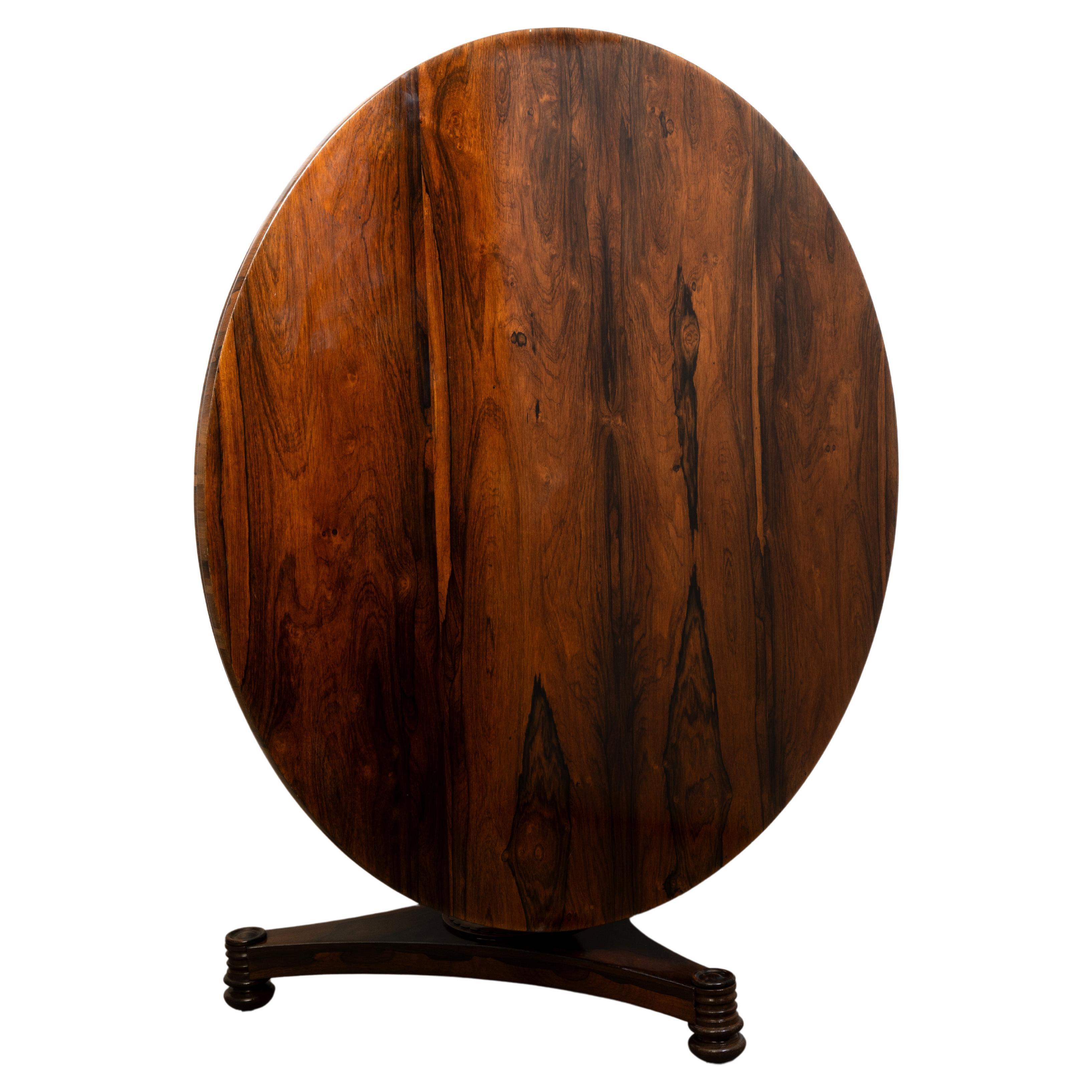 Antique English Regency Rosewood Tilt Top Centre Table C.1820 For Sale 1