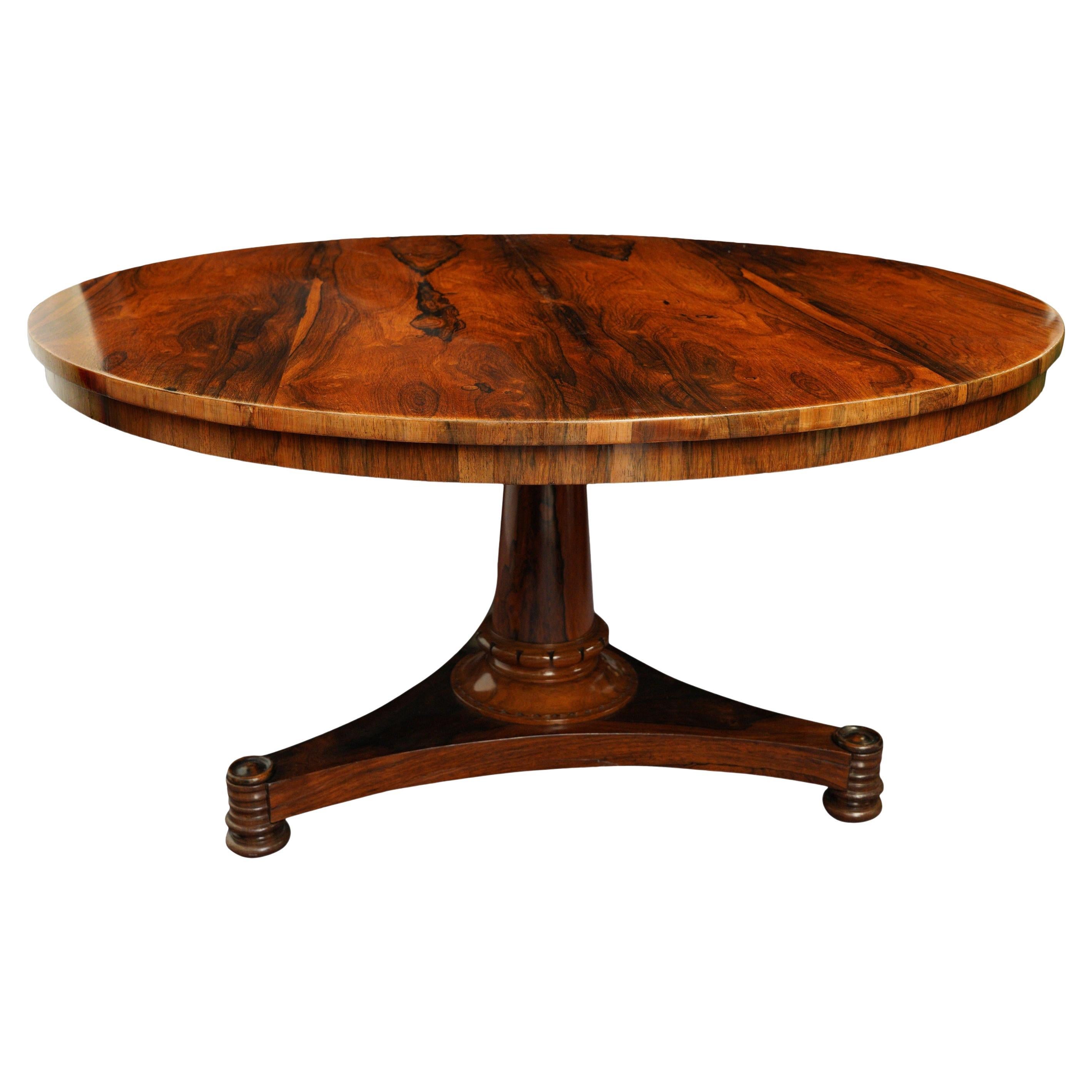 Antique English Regency Rosewood Tilt Top Centre Table C.1820 For Sale