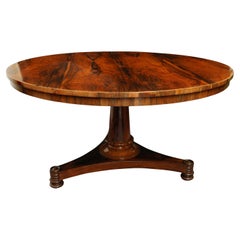 Antico tavolo da centro inglese Regency in palissandro con piano inclinabile C.1820