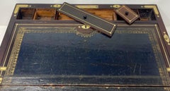 Antique English Regency Rosewood Travelling Lap Desk Box, Circa 1830