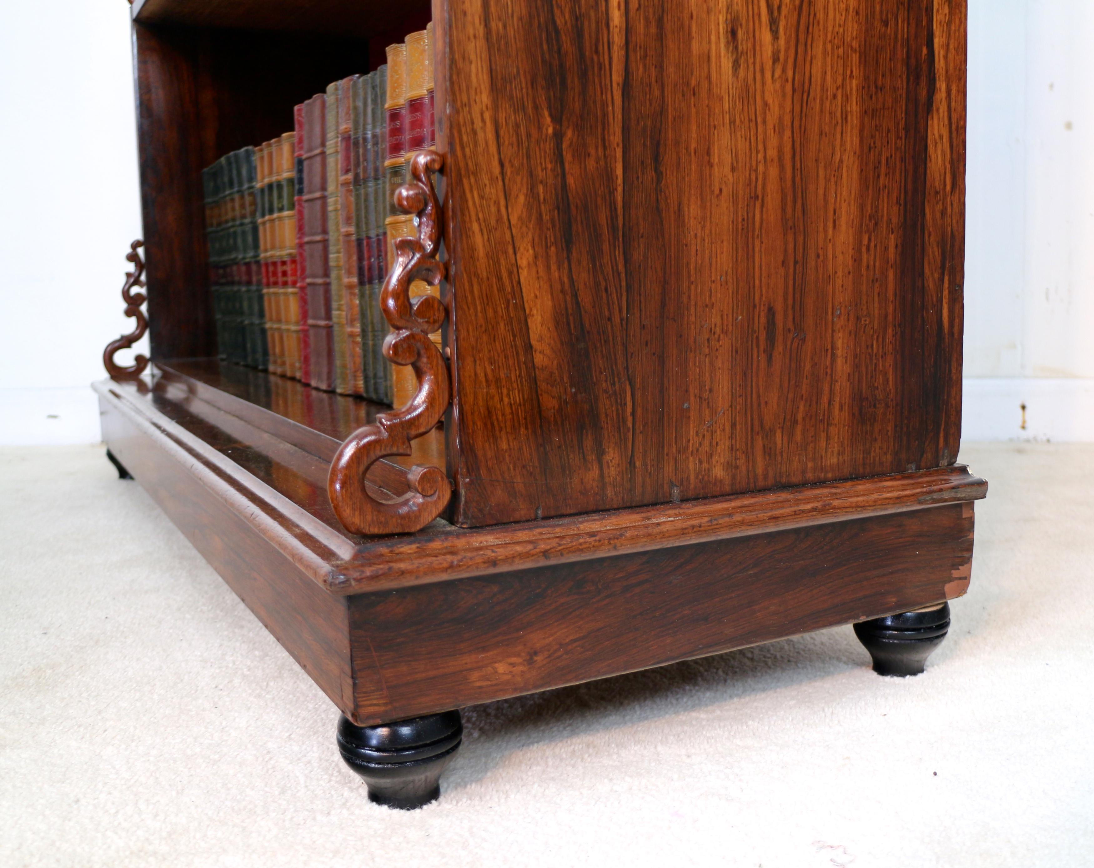 Antique English Regency Rosewood Waterfall Bookcase 5