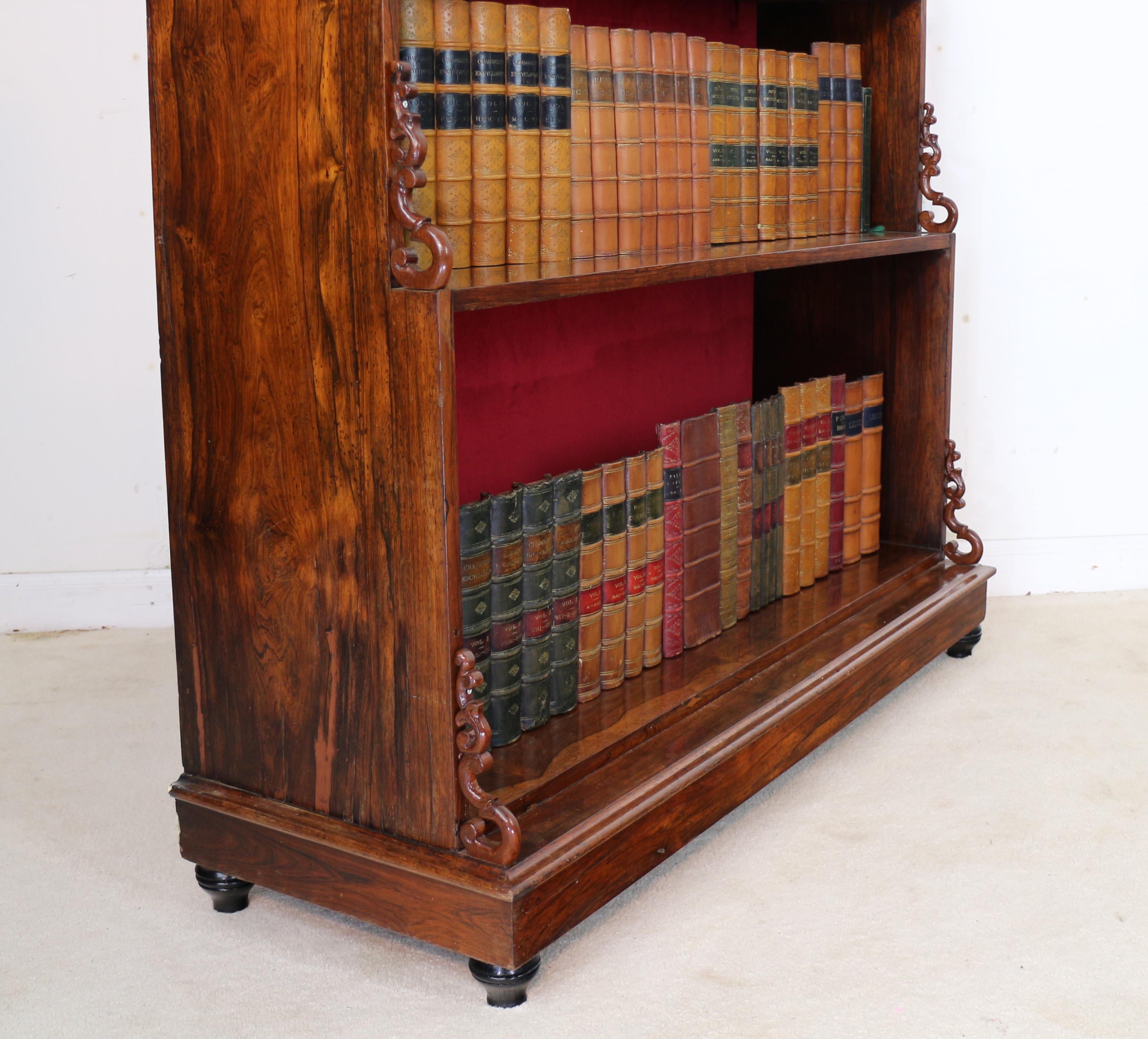 19th Century Antique English Regency Rosewood Waterfall Bookcase