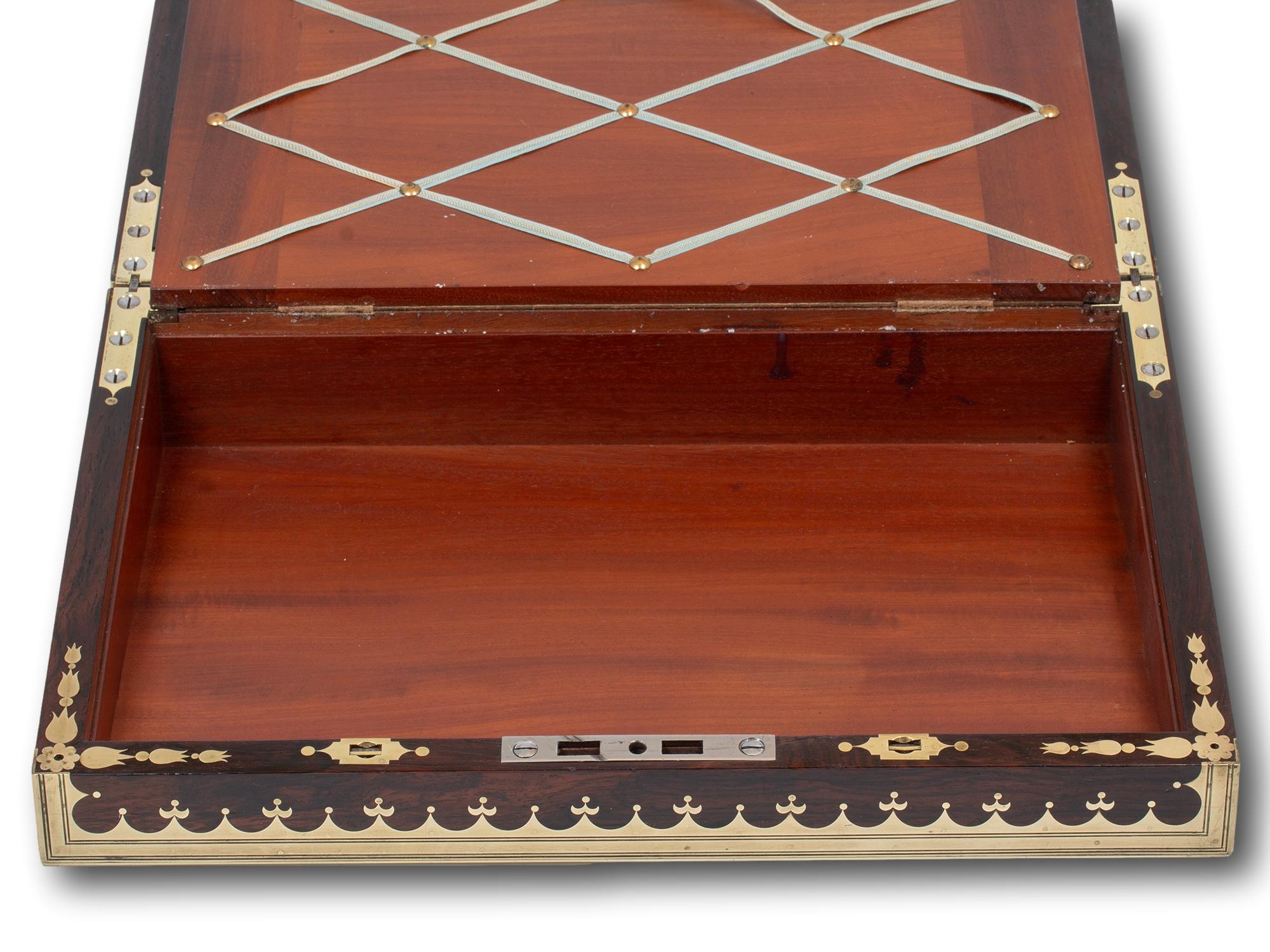Antique English Regency Rosewood Writing Box David Edwards For Sale 8