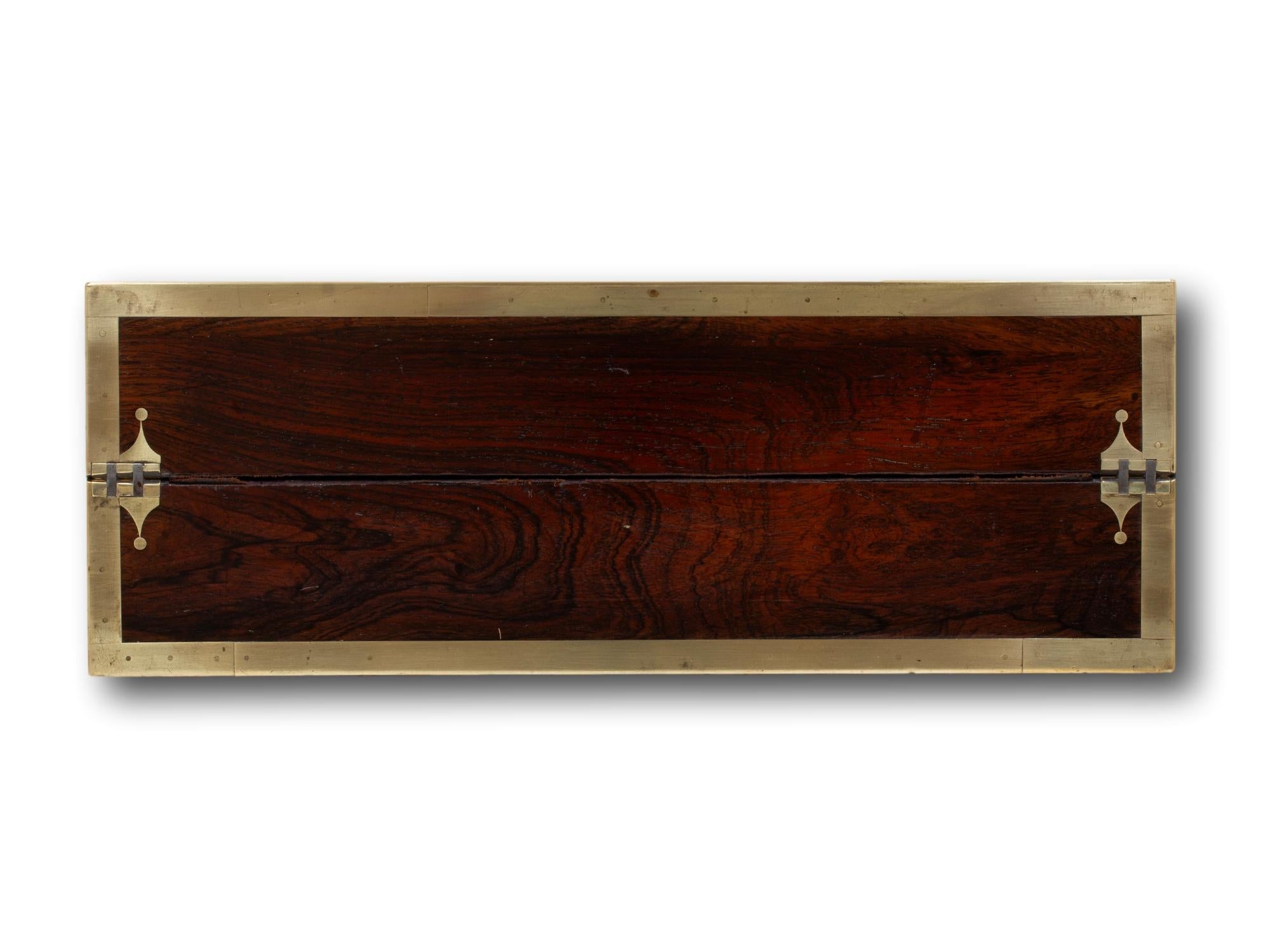 Antique English Regency Rosewood Writing Box David Edwards For Sale 1