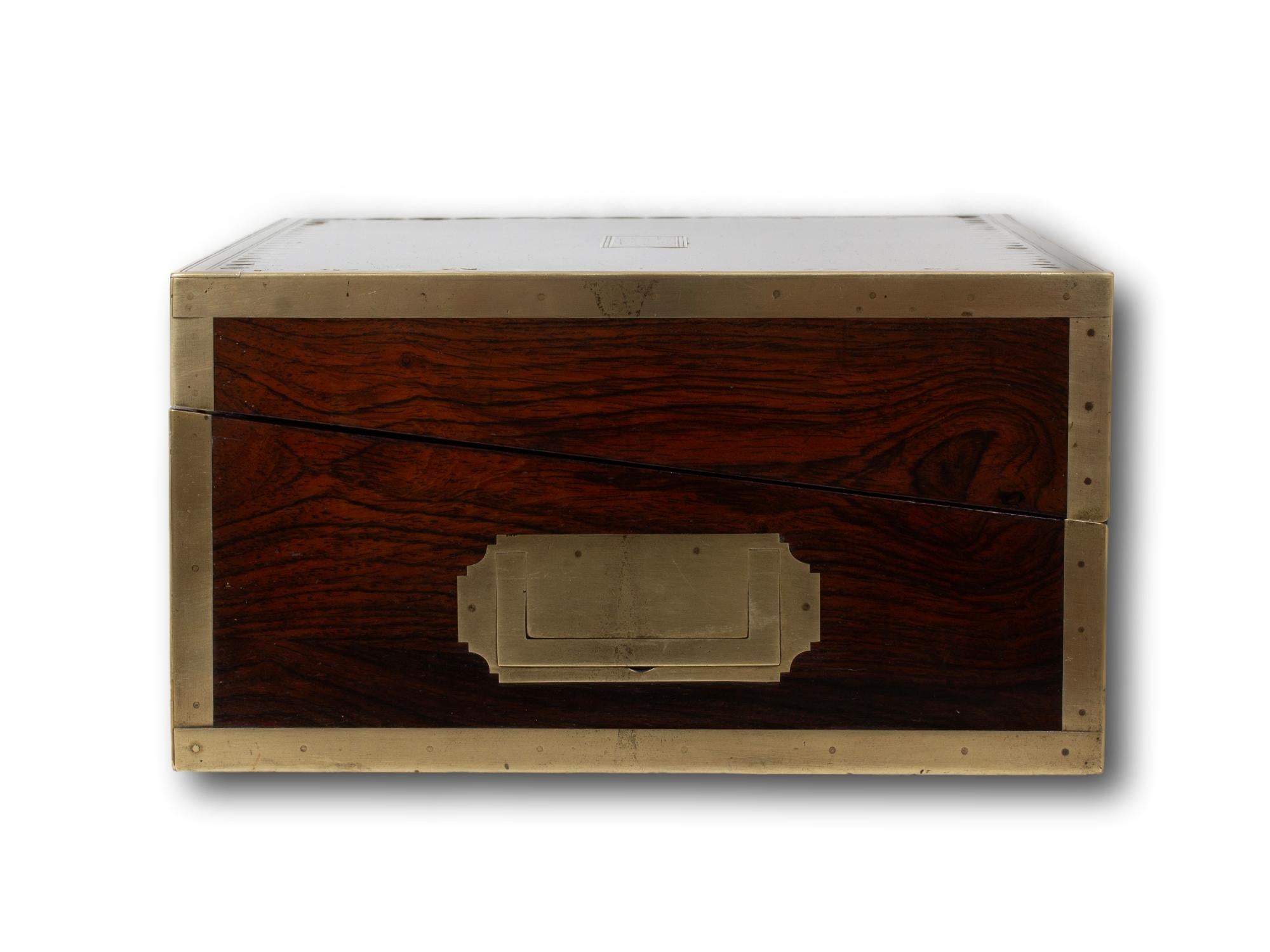 Antique English Regency Rosewood Writing Box David Edwards For Sale 2