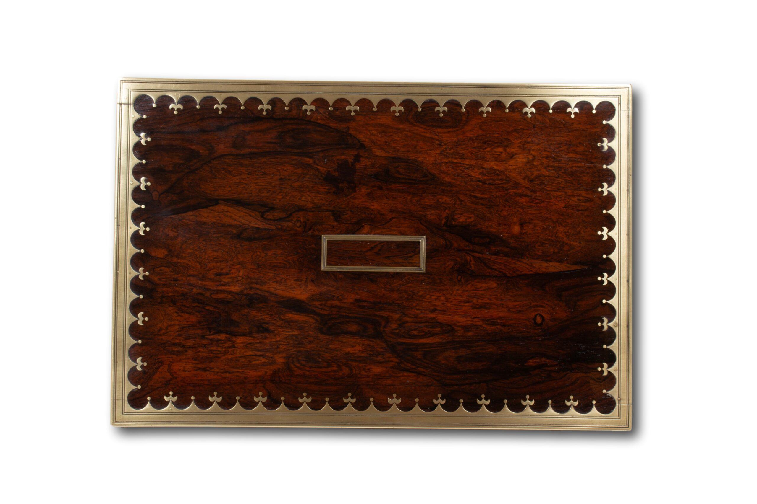 Antique English Regency Rosewood Writing Box David Edwards For Sale 3