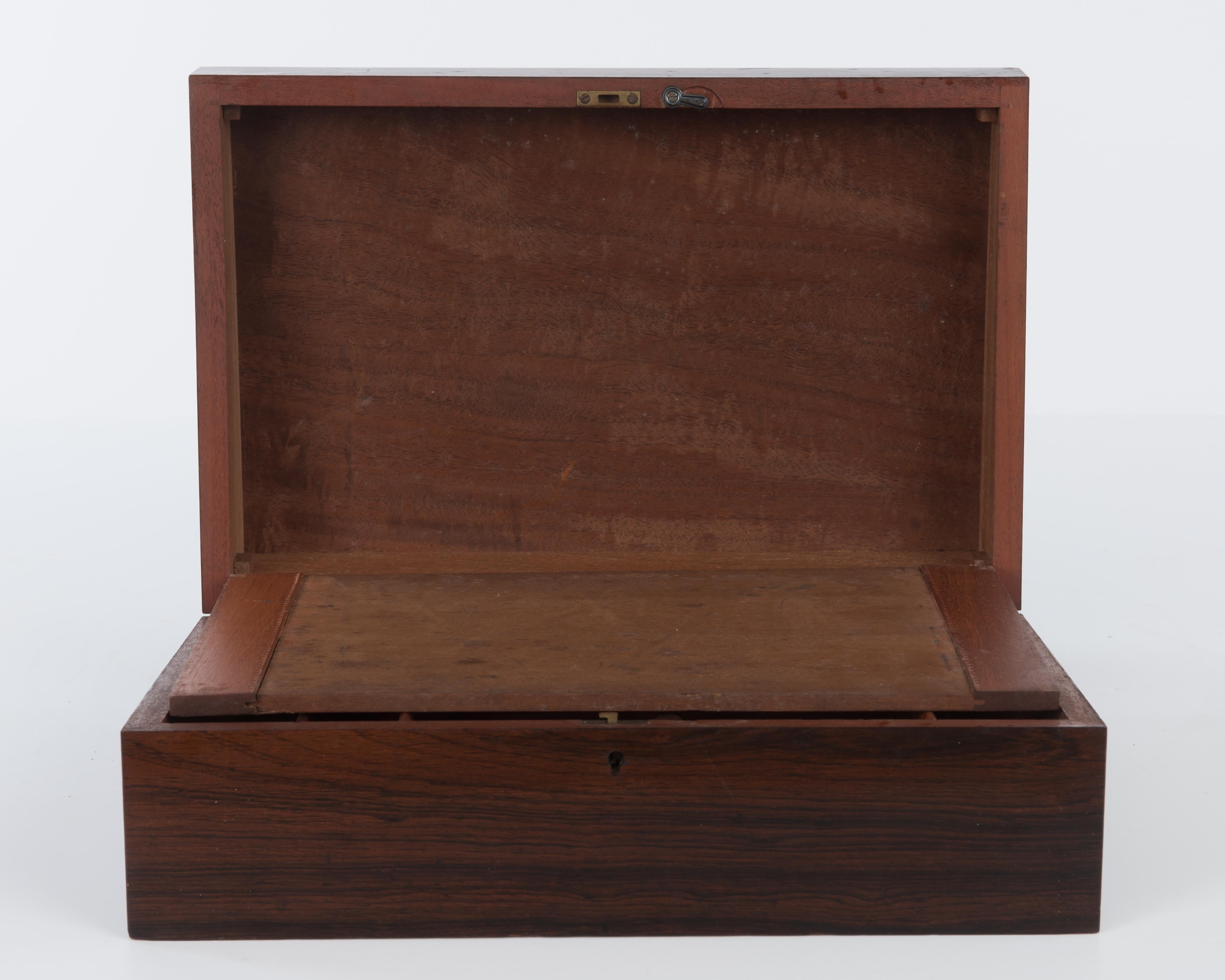 Antique English Regency Rosewood Writing Lap Desk Writing Slope Box No Key 3