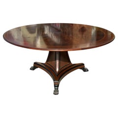 Antique English Regency Round Dining or Center Table - Ida Manheim New Orleans