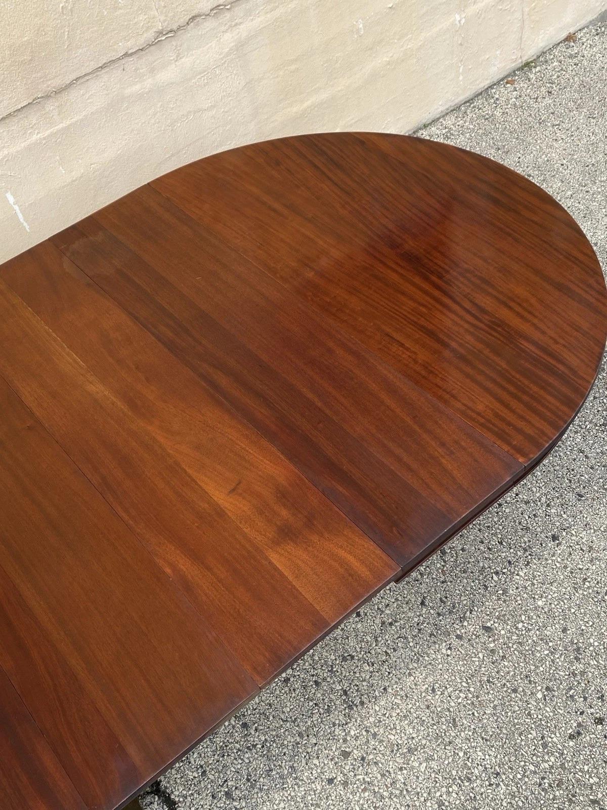 Antique English Regency Round Mahogany Extension Dining Banquet Table w 6 Leaves For Sale 6