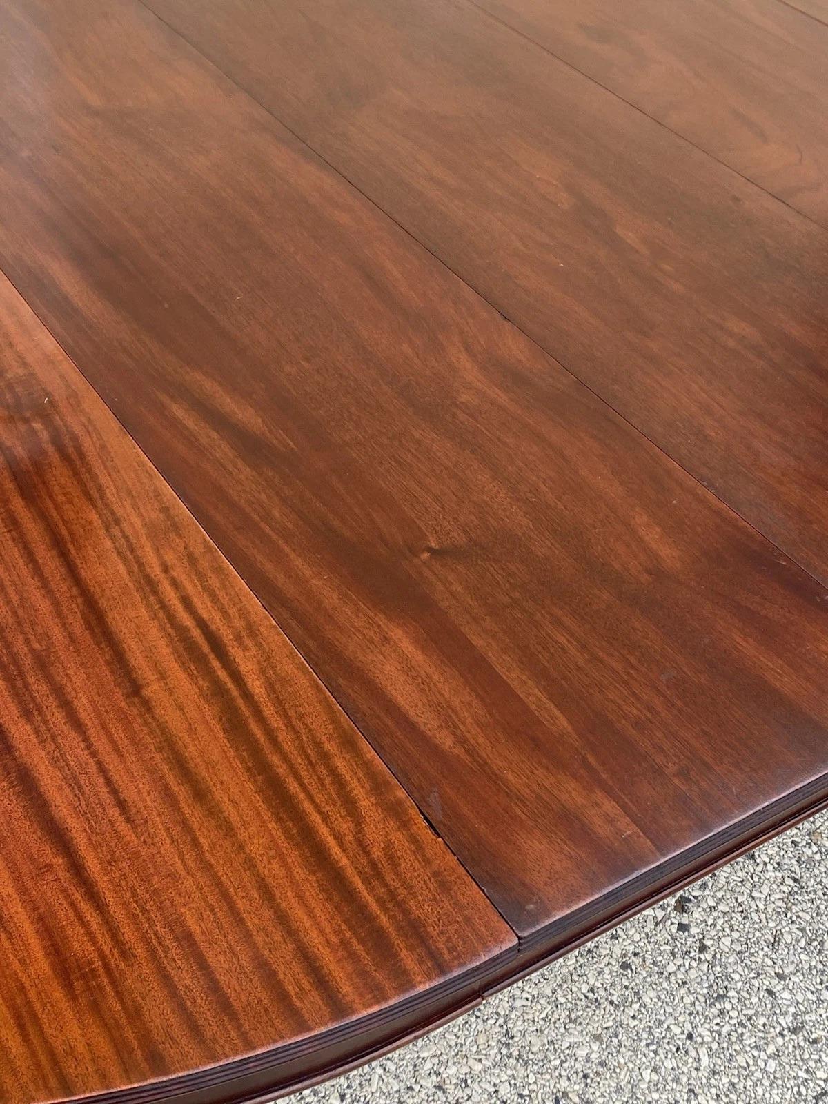 Antique English Regency Round Mahogany Extension Dining Banquet Table w 6 Leaves For Sale 9