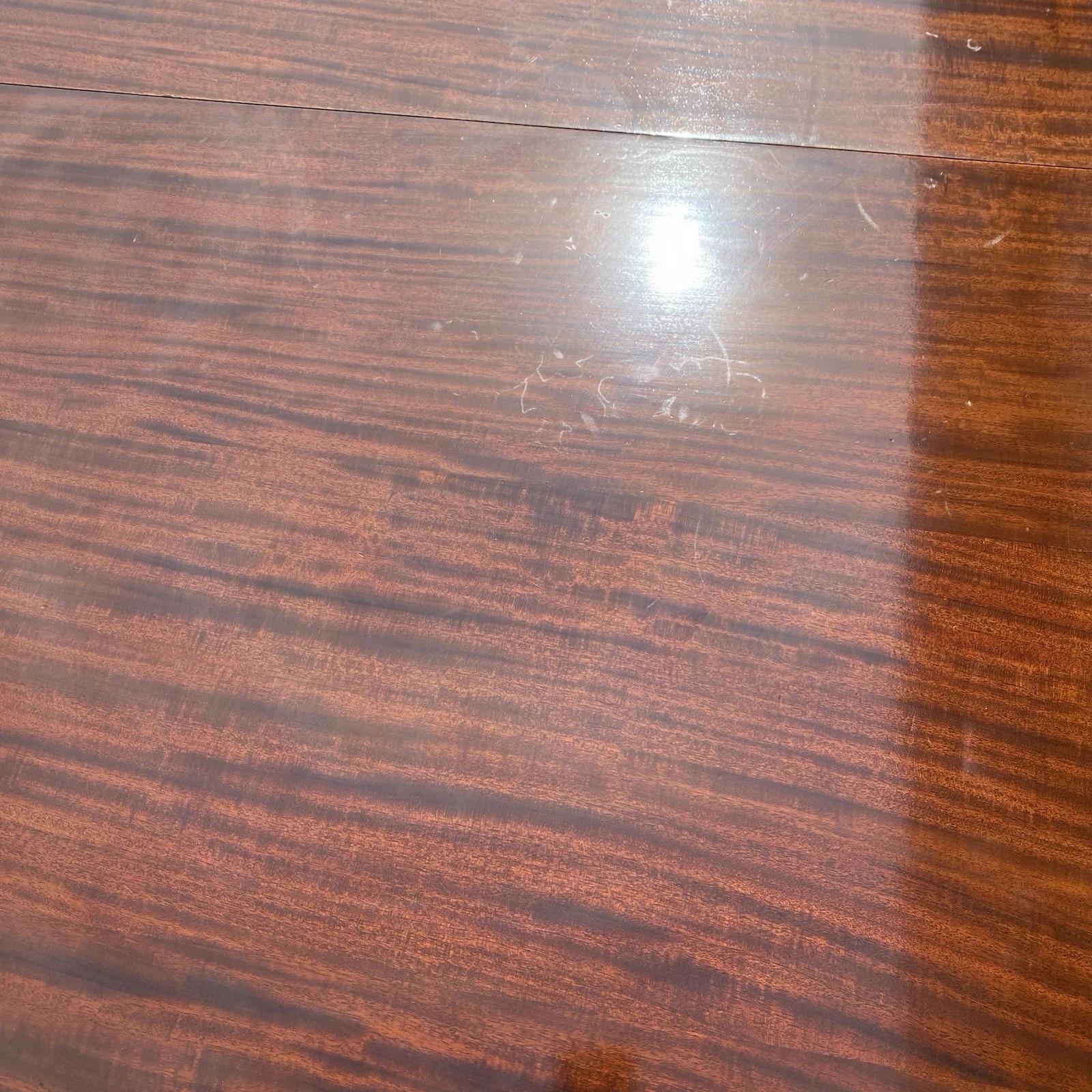 20th Century Antique English Regency Round Mahogany Extension Dining Banquet Table w 6 Leaves For Sale