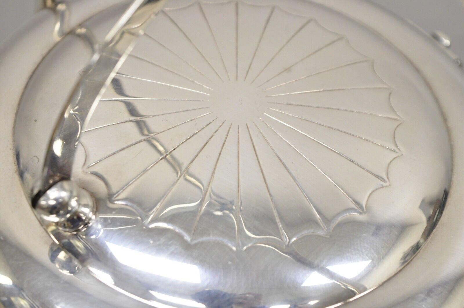 Antike englische Regency Silber Platte Eiskübel w / Reticulating Scharnier Deckel Griff im Angebot 2