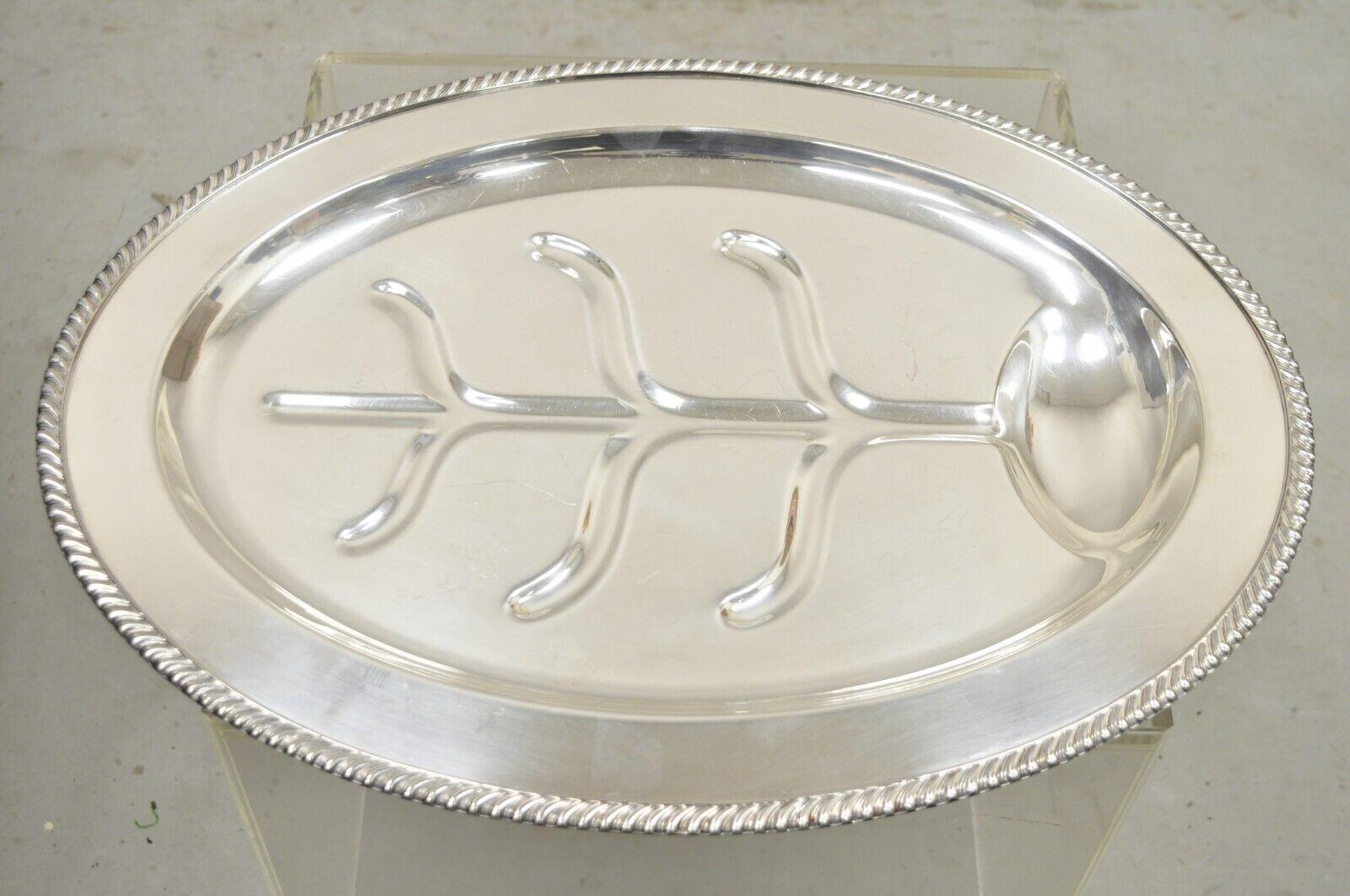 Antique English Regency Silver Plate Oval Meat Cutlery Serving Platter Tray Dish For Sale 6