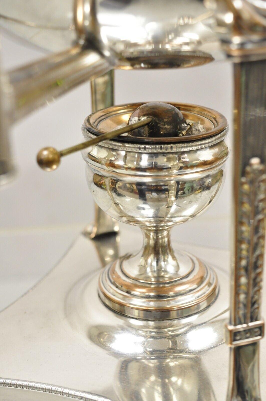Antique English Regency Silver Plated Figural Samovar Coffee Tea Dispenser 3