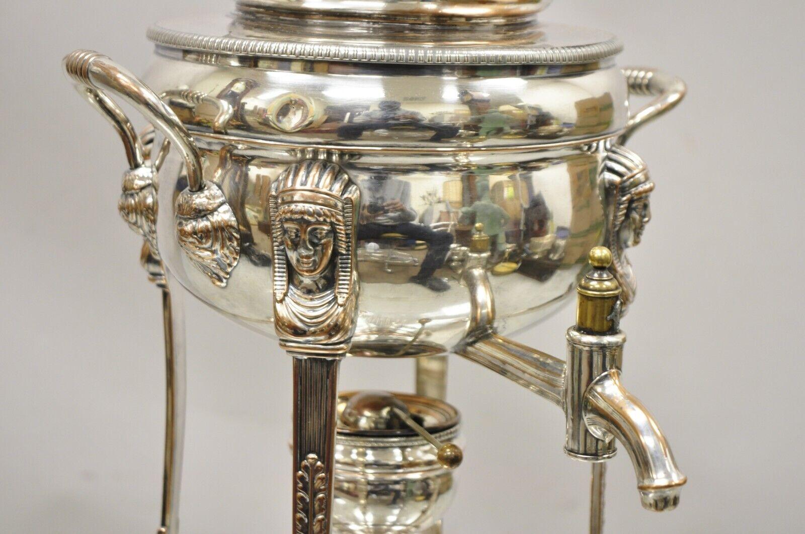 Antique English Regency Silver Plated Figural Samovar Coffee Tea Dispenser 5
