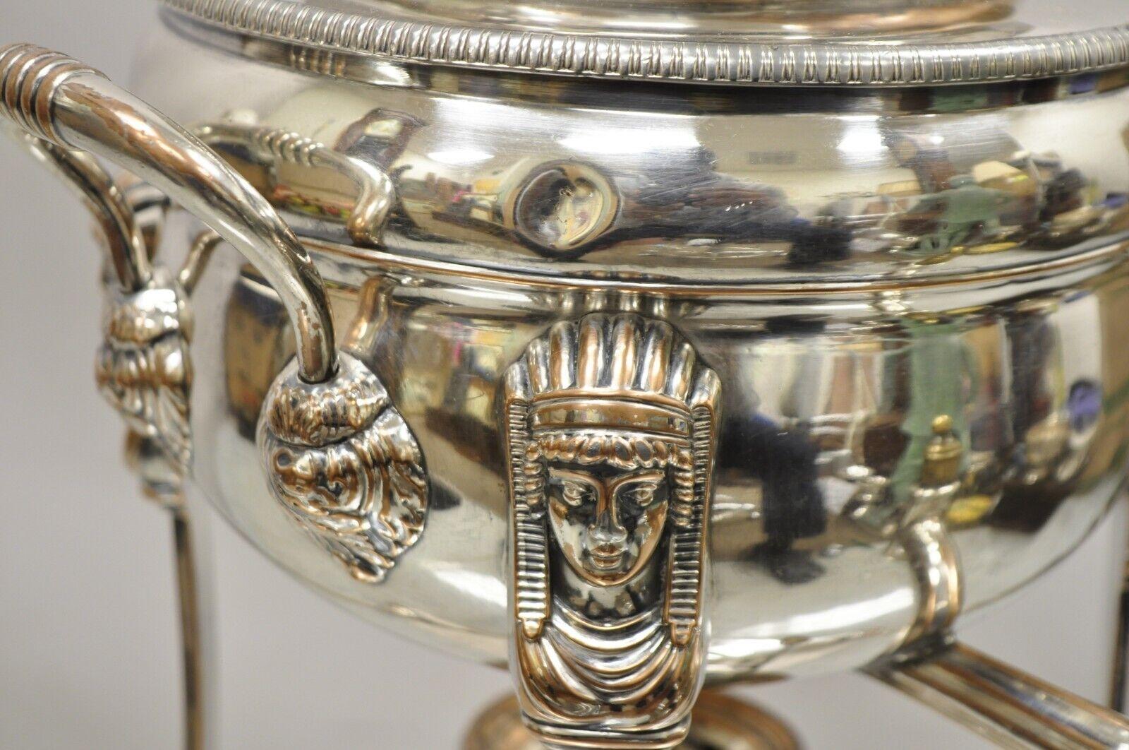 20th Century Antique English Regency Silver Plated Figural Samovar Coffee Tea Dispenser