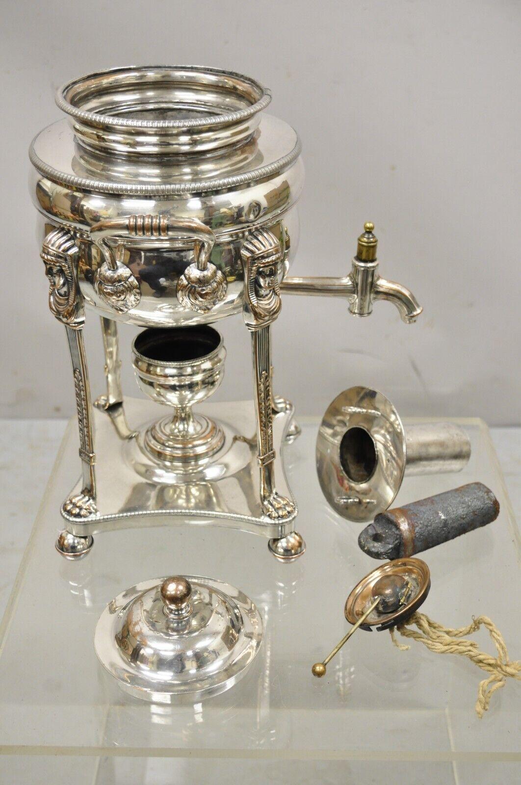 Antique English Regency Silver Plated Figural Samovar Coffee Tea Dispenser 2