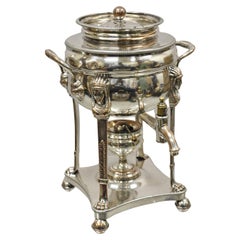 Antique English Regency Silver Plated Figural Samovar Coffee Tea Dispenser